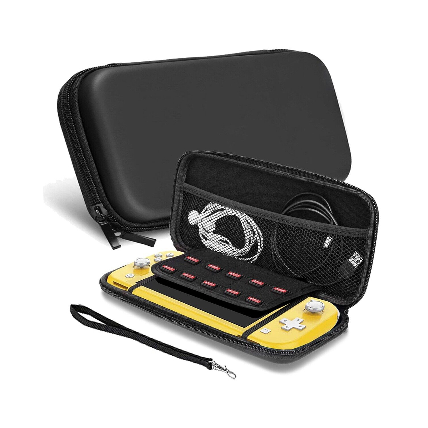 Étui de transport portatif avec plusieurs espaces de rangement pour Nintendo Switch Lite 2019