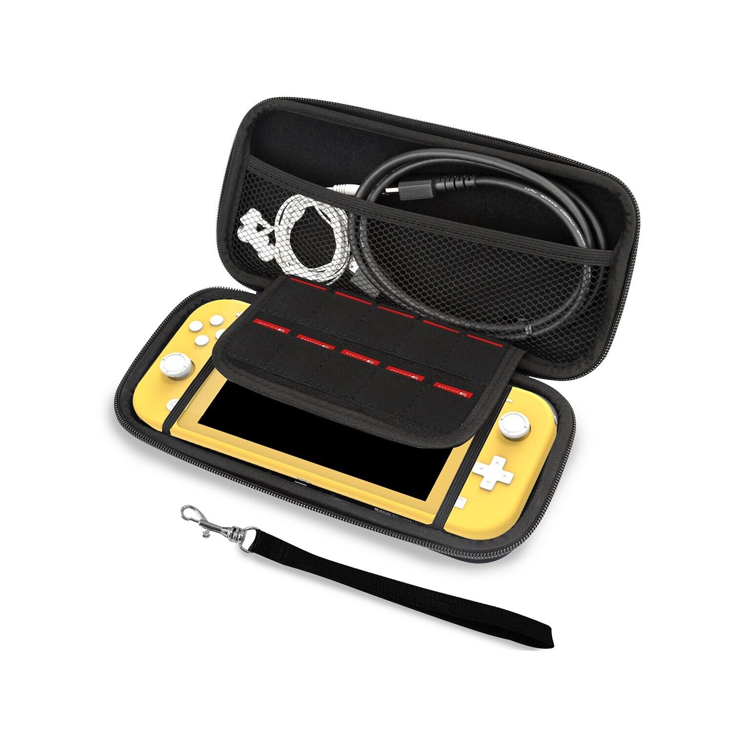 Étui de transport portatif avec plusieurs espaces de rangement pour Nintendo Switch Lite 2019