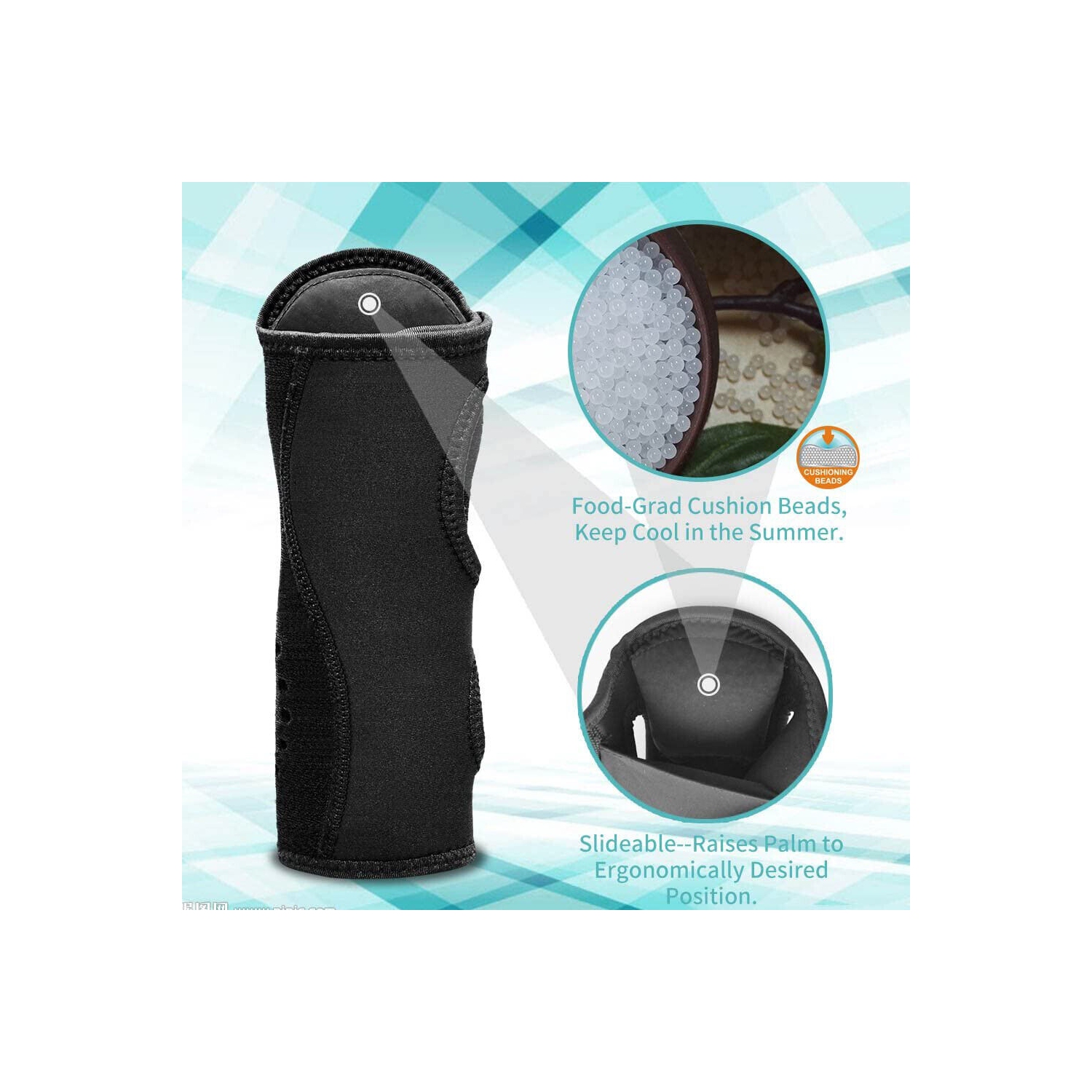 Carpal Tunnel Wrist Brace, Night Wrist Sleep Support Metal Splint Brace, 2 PACK