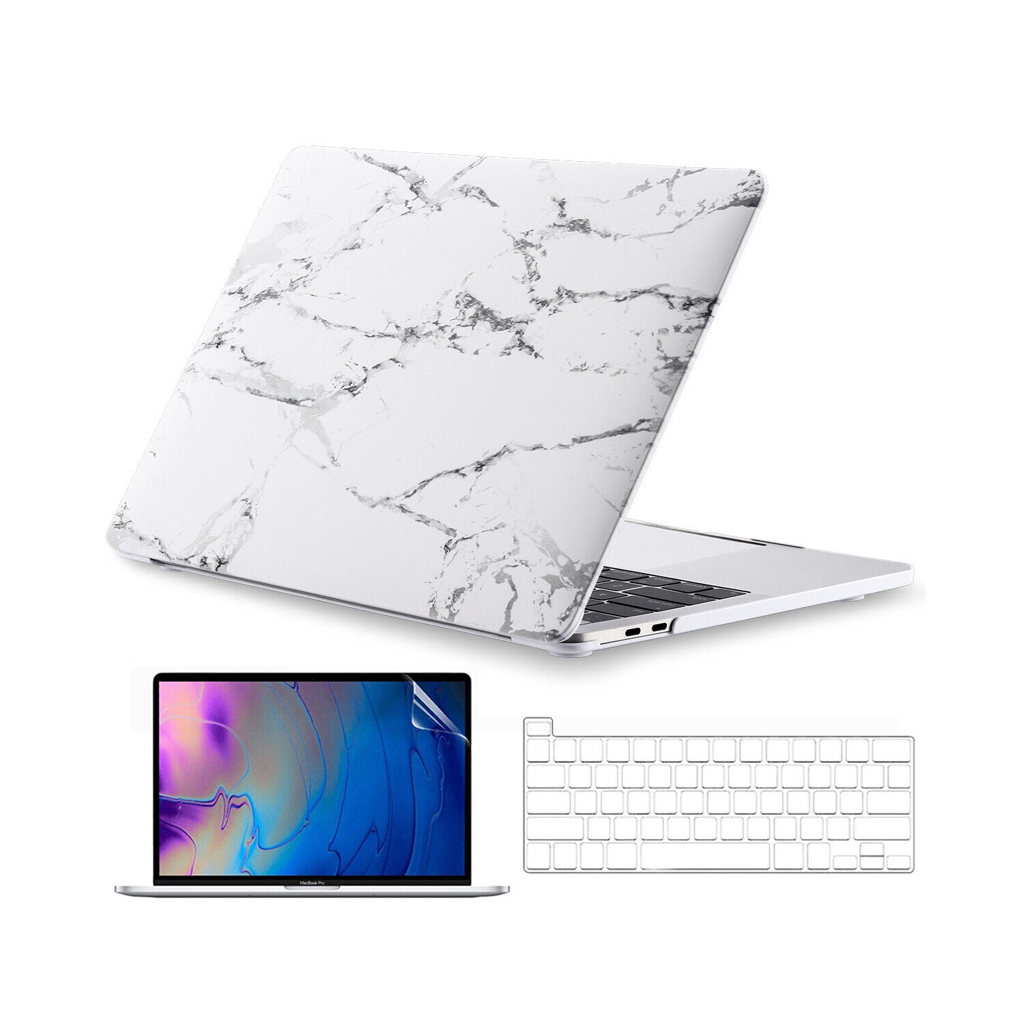 3 IN 1 Rubberized Shell+KB Cover+LCD Film for MacBook 13" A2338 M1, A2289, A2251