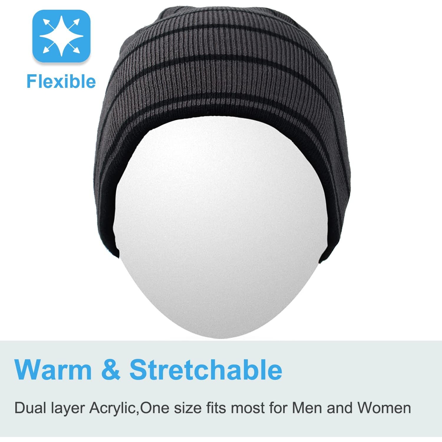 Unisex Trendy Warm Bluetooth Beanie Hat Cap Ear Covers with Wireless Headphone Headset Speaker Mic Hands-Free,