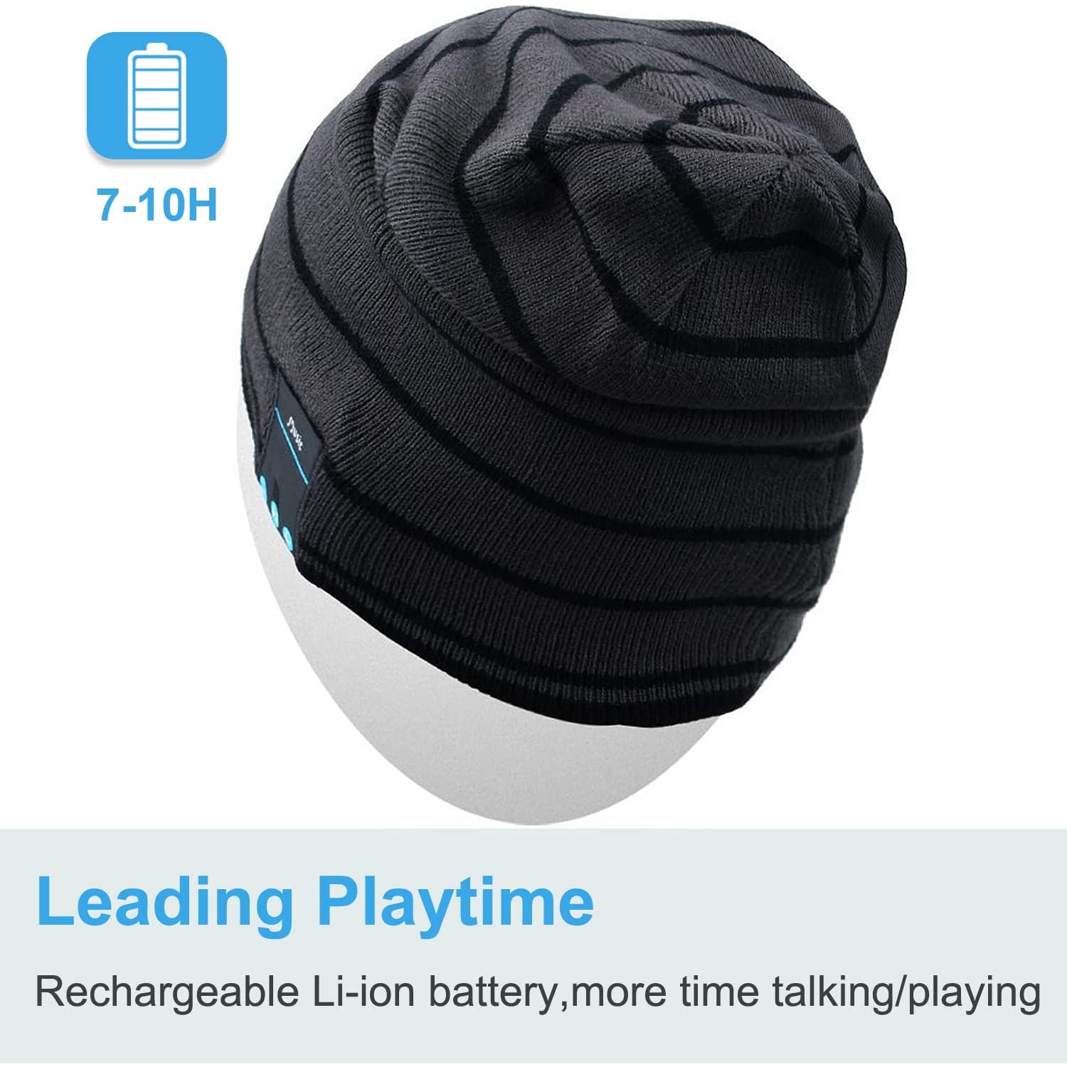 Unisex Trendy Warm Bluetooth Beanie Hat Cap Ear Covers with Wireless Headphone Headset Speaker Mic Hands-Free,
