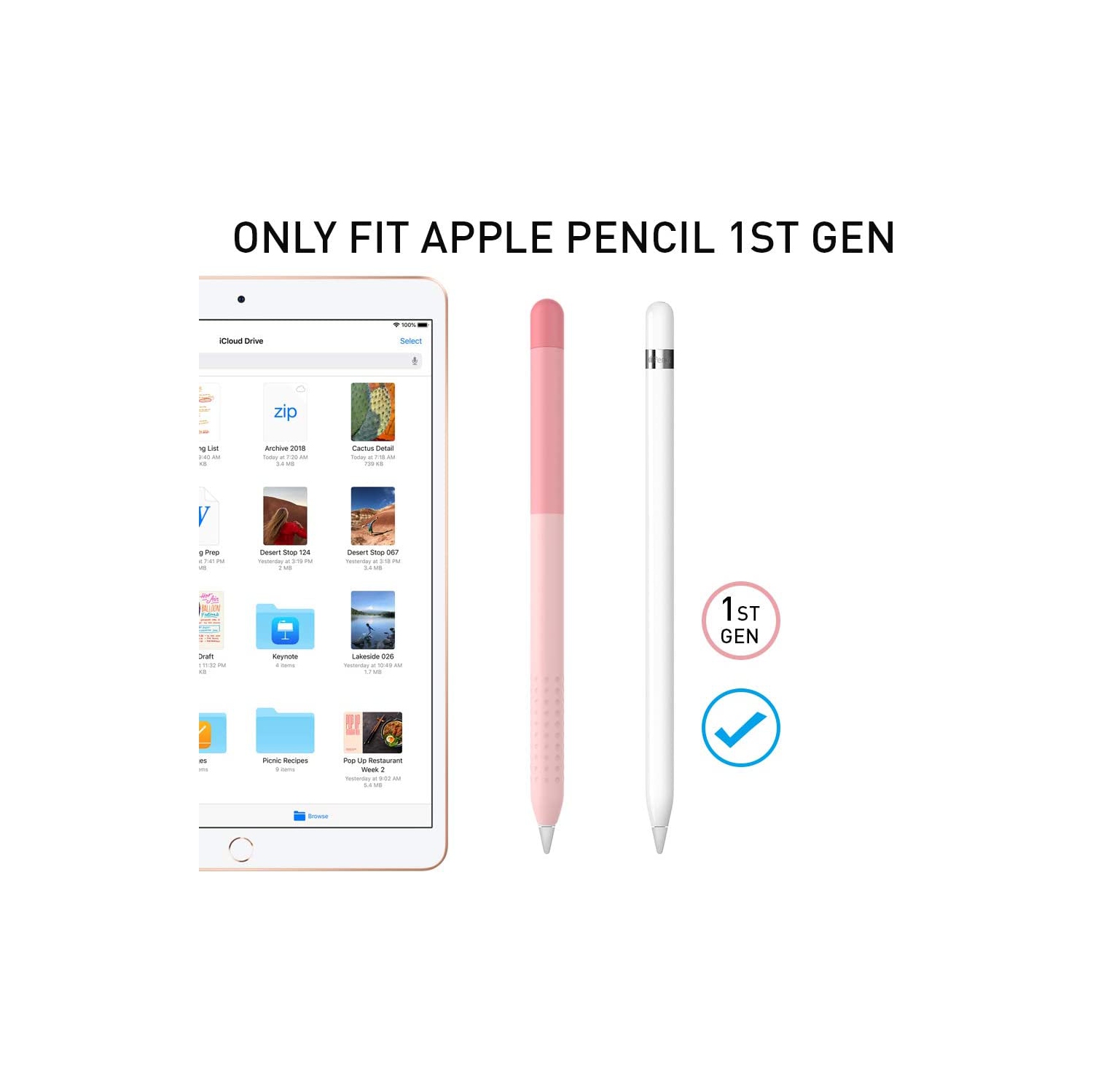 Compatible avec l’étui Apple Pencil de 1re génération, housse en silicone pour étui gradient Colour