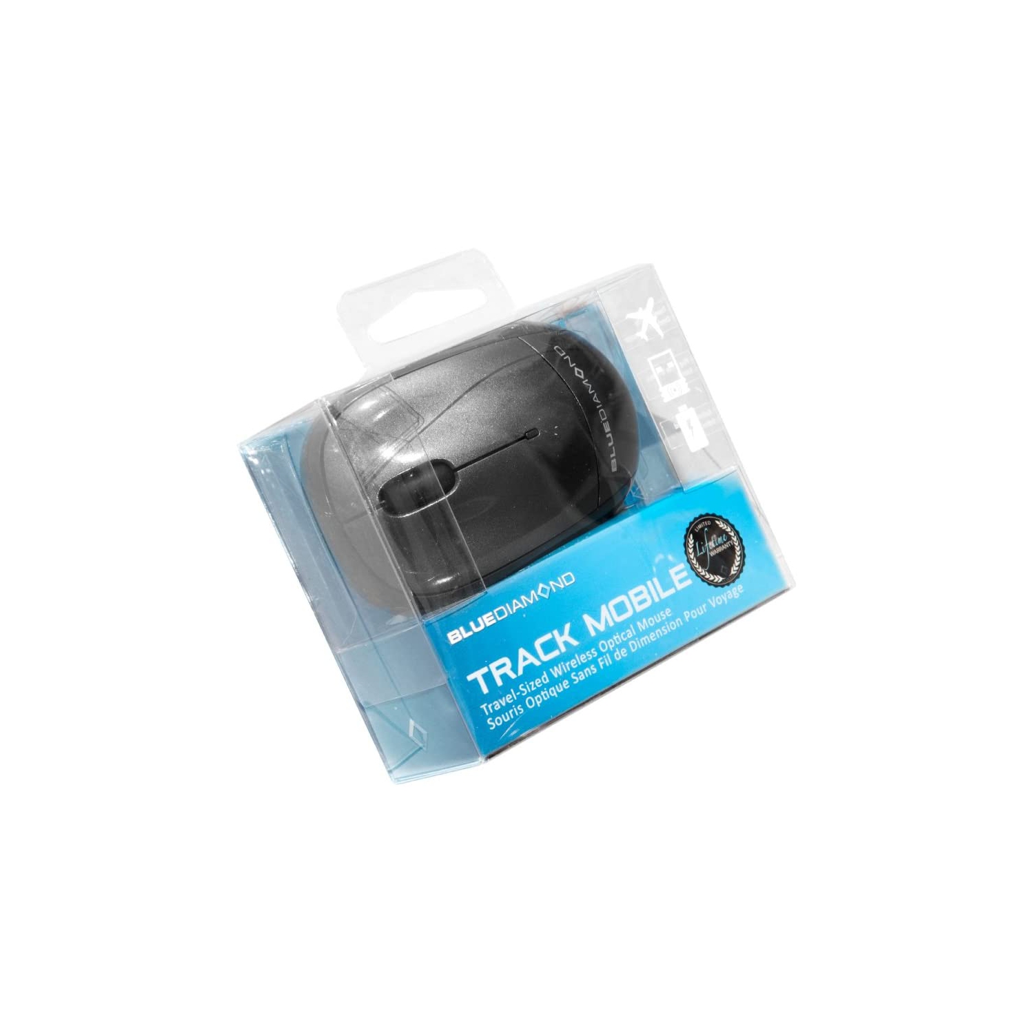 BlueDiamond 2.4G Wireless Mouse - Nano Reciever - Ambidextrous Design - 10m operating range - For Laptop or Computer