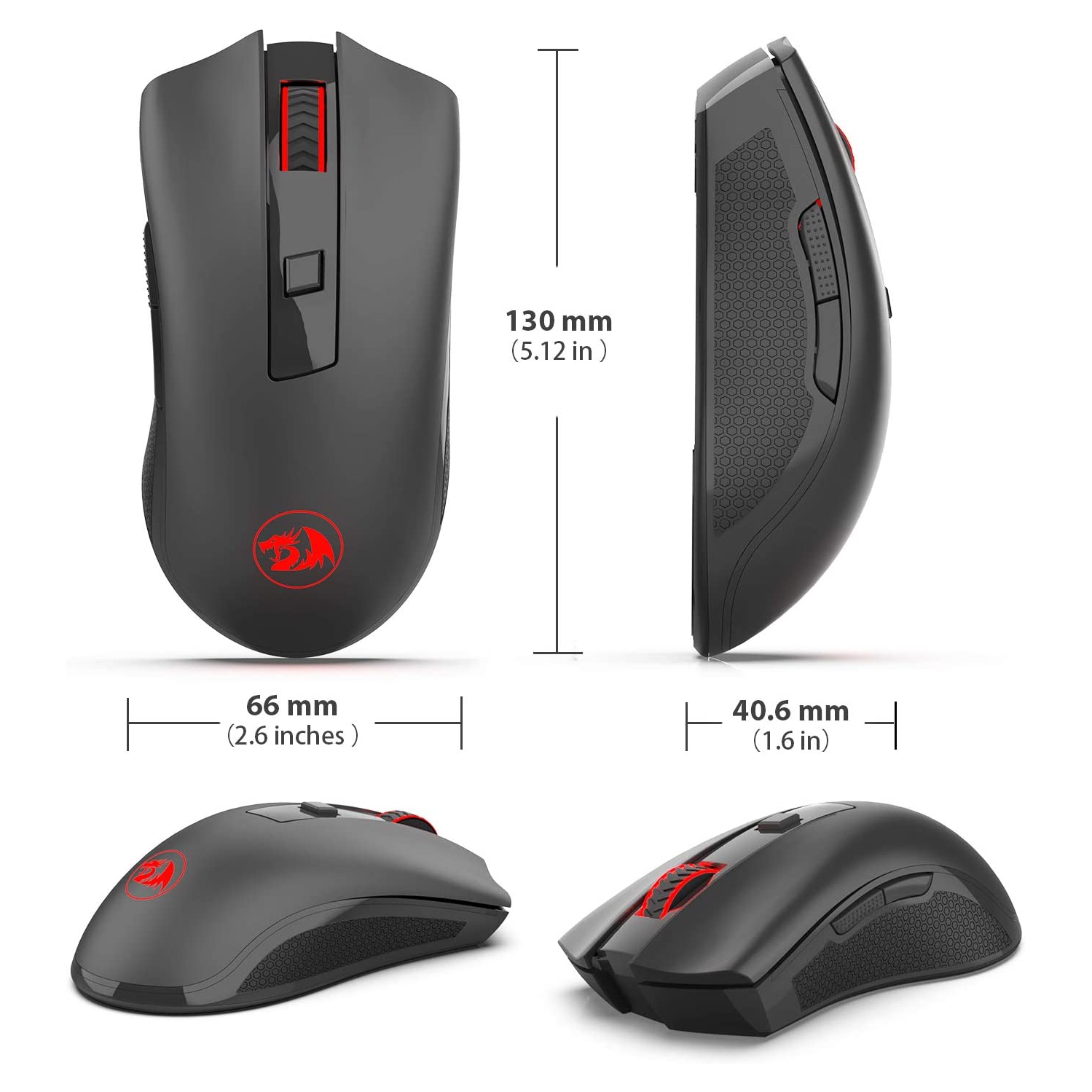M652-BA Wireless Gaming Mouse and Mouse Pad Set, 5 Adjustable DPI Leve Portable 2.4G Wireless Optical Mouse