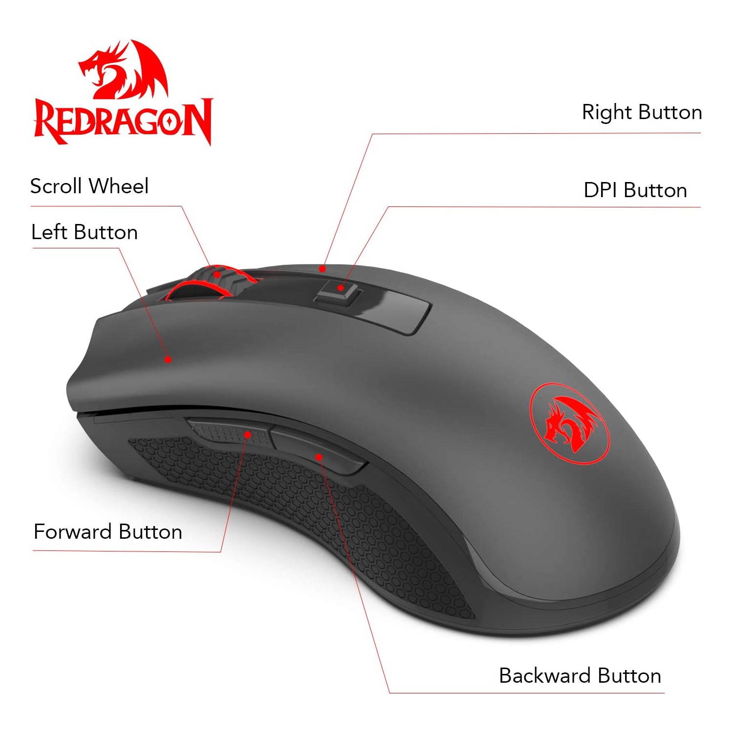 M652-BA Wireless Gaming Mouse and Mouse Pad Set, 5 Adjustable DPI Leve Portable 2.4G Wireless Optical Mouse