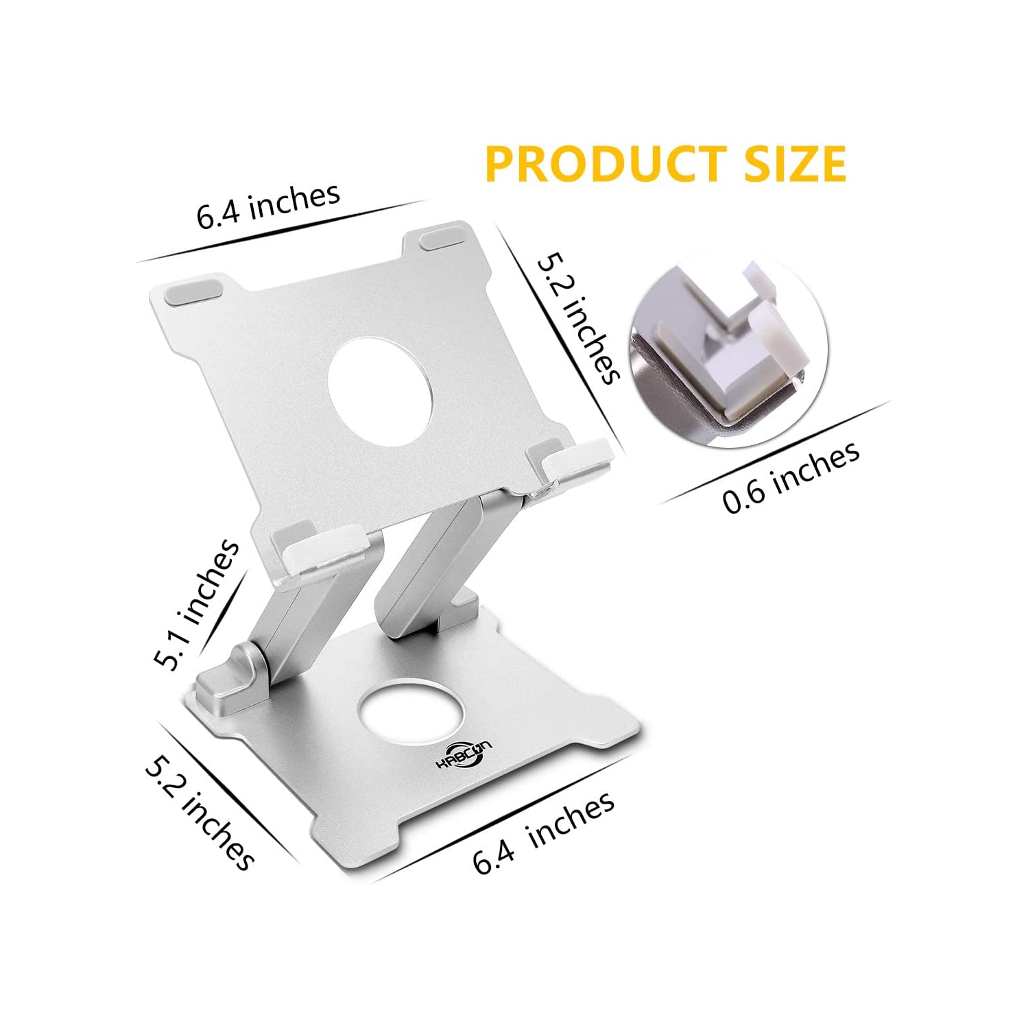 KABCuality Tablet Stand,Adjustable Foldable Eye-Level Aluminum Solid Up to 13.5-in Tablets Holder for Microsoft