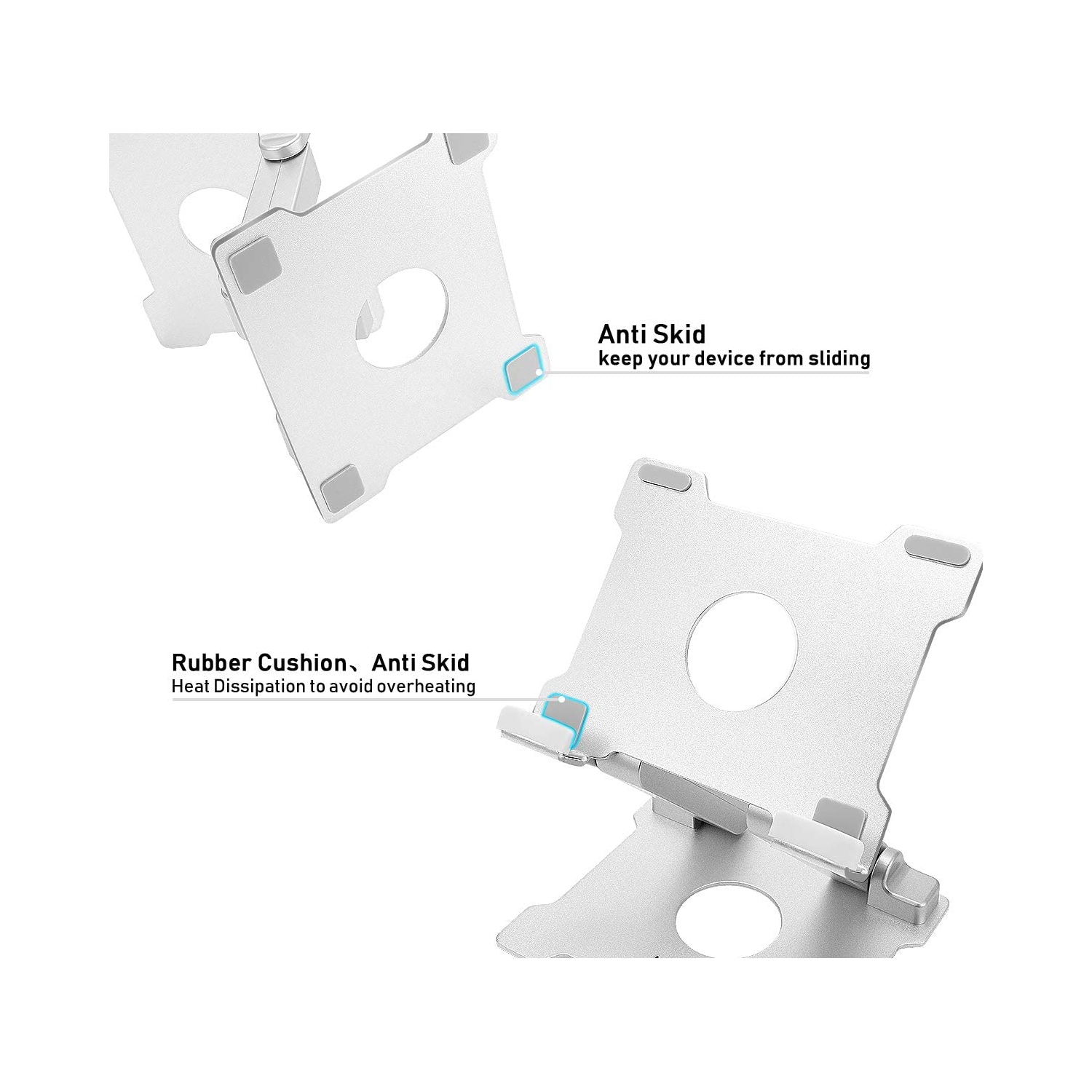 KABCuality Tablet Stand,Adjustable Foldable Eye-Level Aluminum Solid Up to 13.5-in Tablets Holder for Microsoft