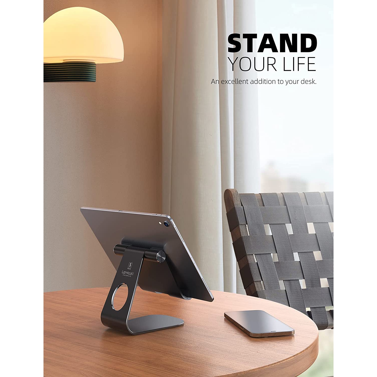 Tablet Stand, Adjustable iPad Stand : Desktop Stand Holder Dock Base Mount for iPad Pro Air mini 2 3 4 9.7