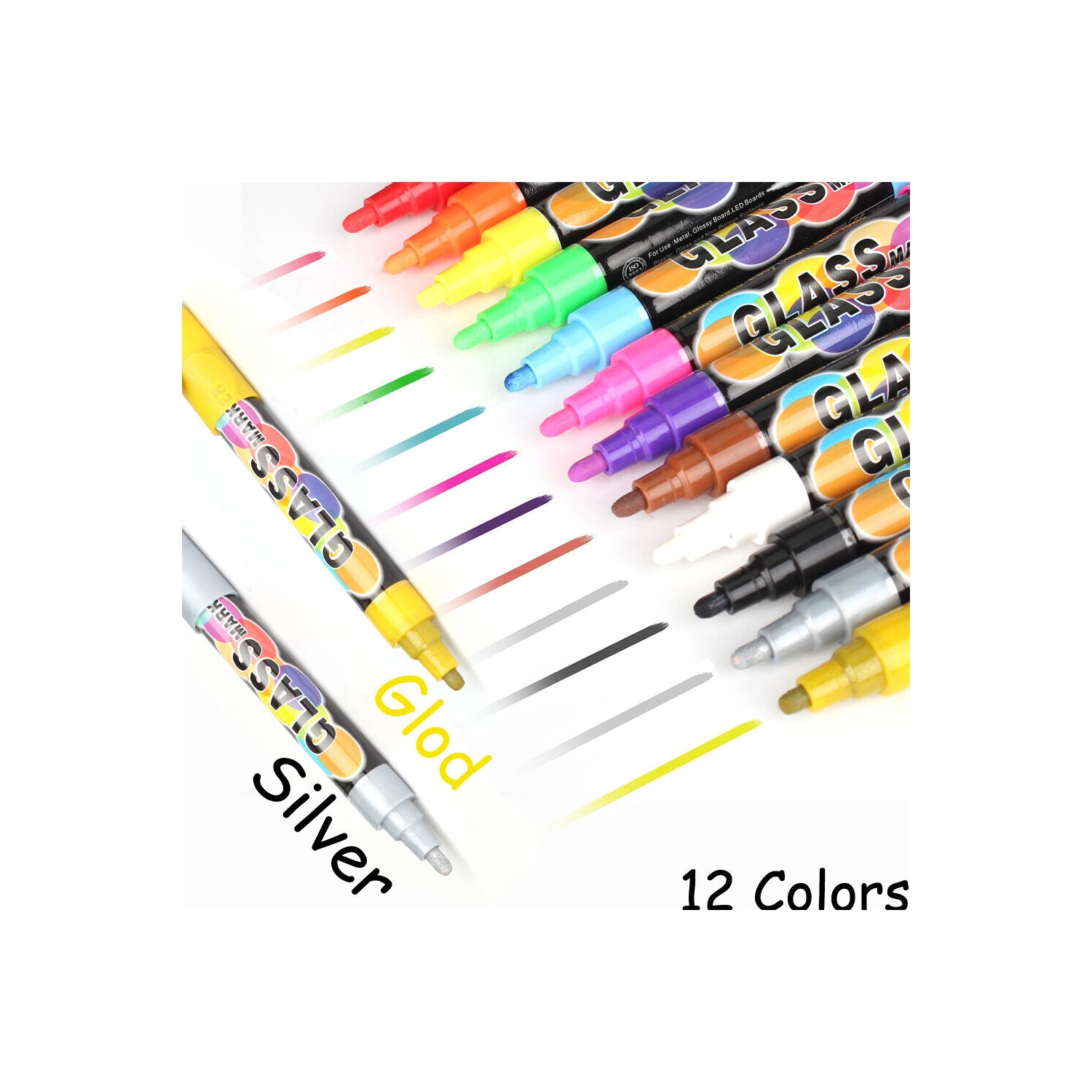Erasable Liquid Chalk Markers - Reversible Tip - (Multicolored, 6mm)