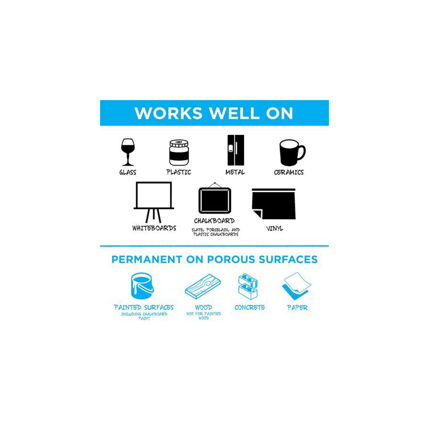 Erasable Liquid Chalk Markers - Reversible Tip - (Multicolored, 6mm)