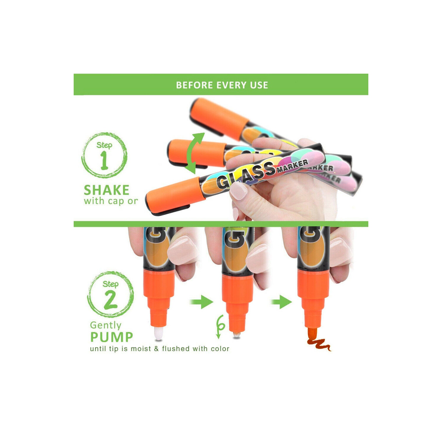 Erasable Liquid Chalk Markers - Reversible Tip - (Multicolored, 6mm)