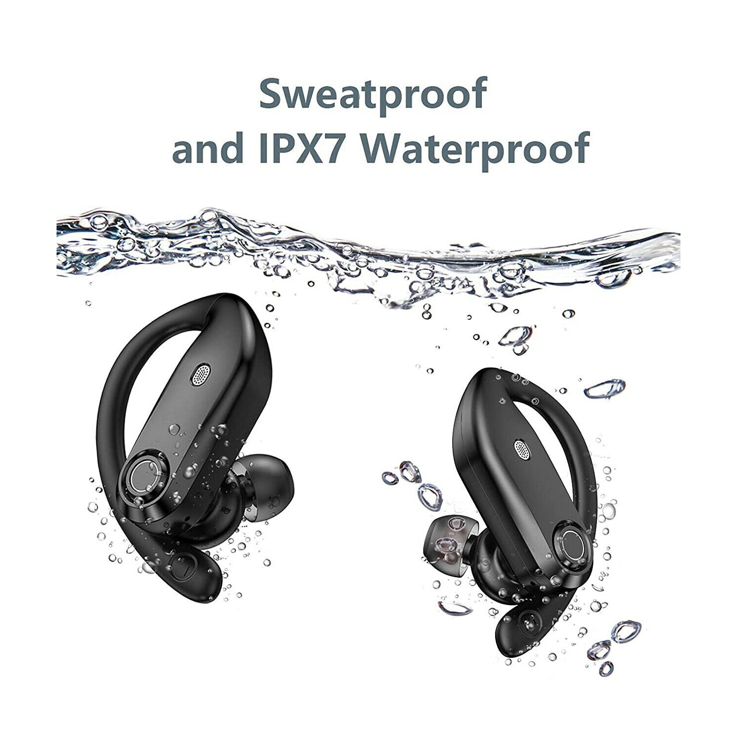 Écouteurs bouton stéréo sans fil Bluetooth 5.0 avec suppression du bruit des appels en environnement