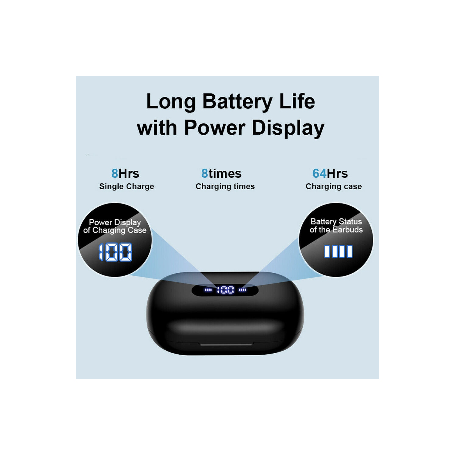 Écouteurs bouton stéréo sans fil Bluetooth 5.0 avec suppression du bruit des appels en environnement