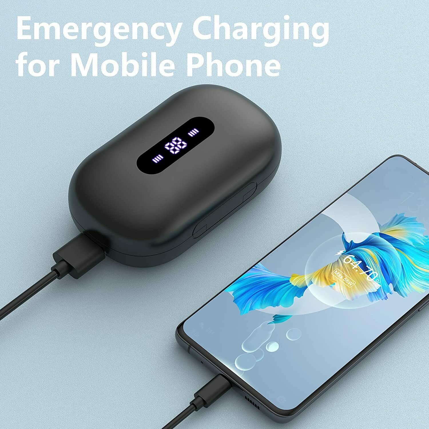 Écouteurs bouton stéréo sans fil Bluetooth 5.0 avec suppression du bruit des appels en environnement