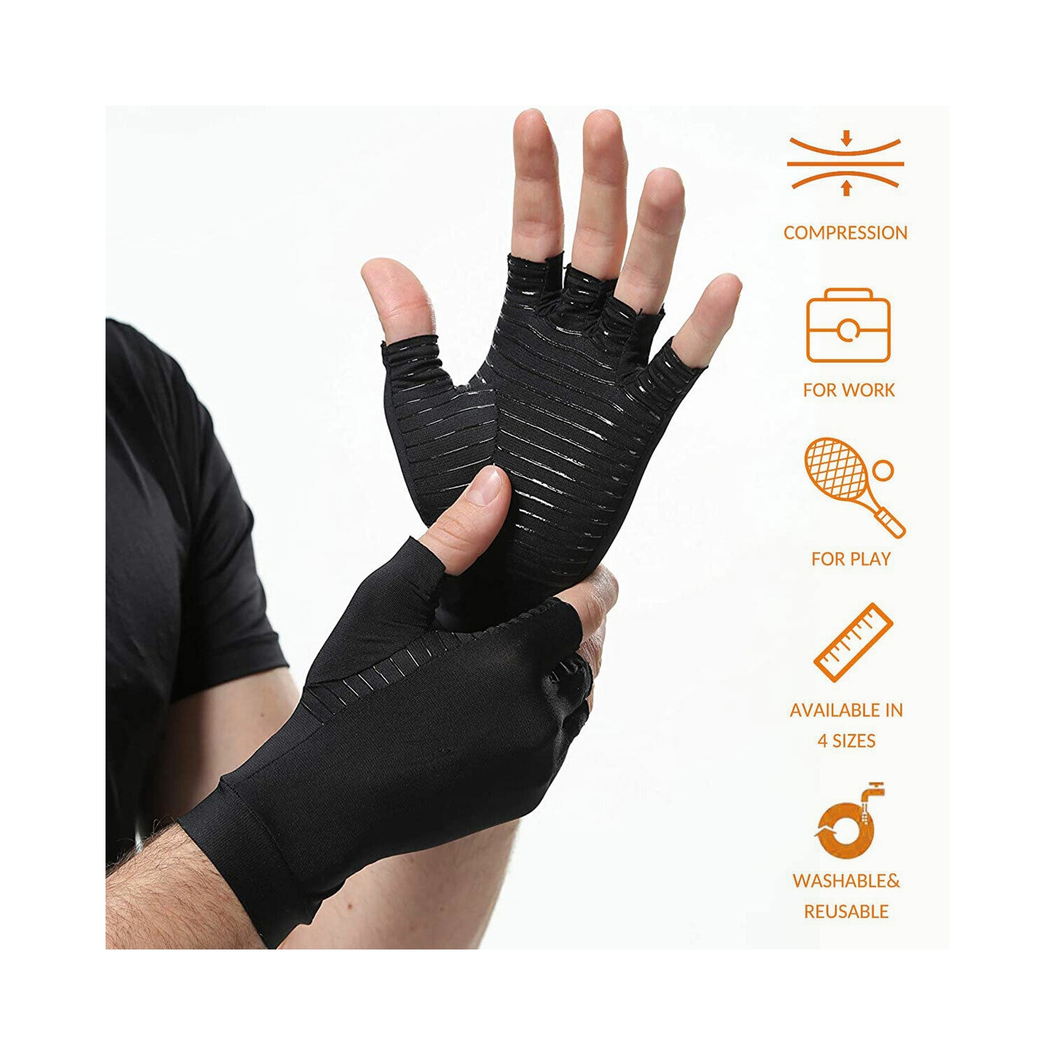 Health & Personal :: Health & Wellness :: Healthcare Devices :: MOMISY  Arthritis Gloves Copper-Infused Fingerless Compression Gloves to Speed Up  Recovery & Relieve Symptoms of Arthritis RSI Tendonitis & More for