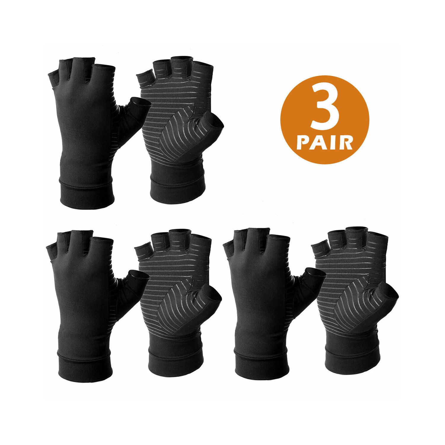 Buy Copper Joe-Compression Half Finger Arthritis Gloves 1 Pair (Medium) ,  Copper Compression Gloves for Arthritis at ShopLC.