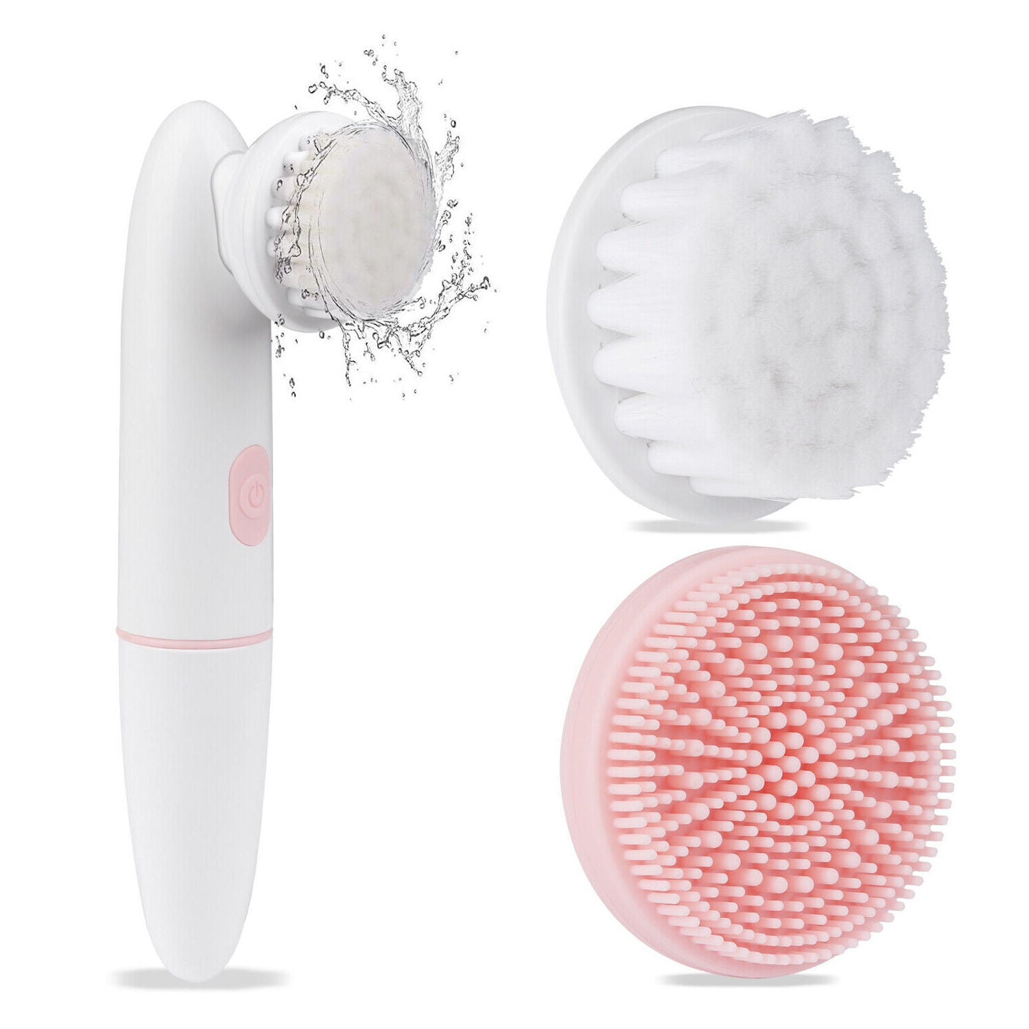 IPX6 Waterproof Sonic Facial Cleansing Brush- 2 Speed Modes, 2 Brush Heads, Base