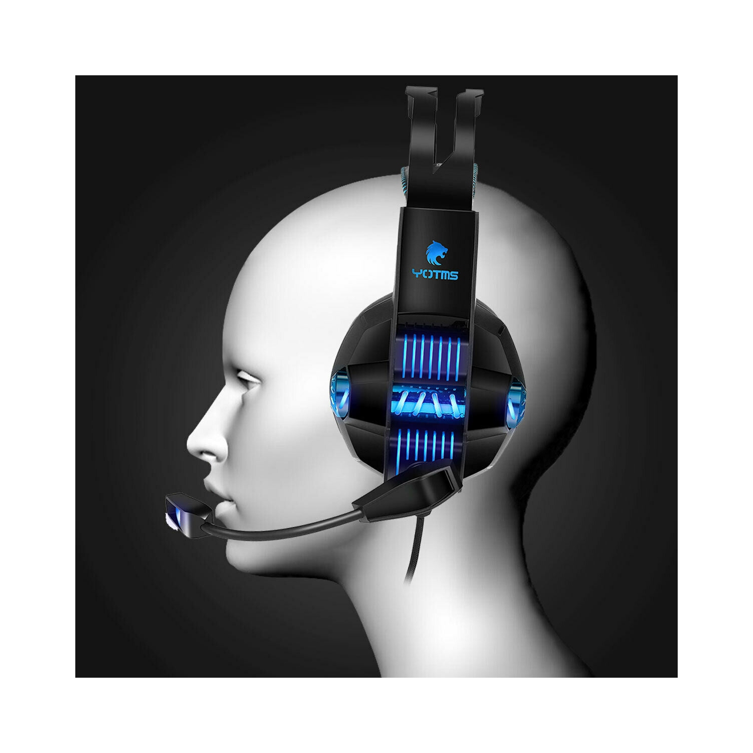 Gaming Headset with Rotatable, Noise Reduction Mic
