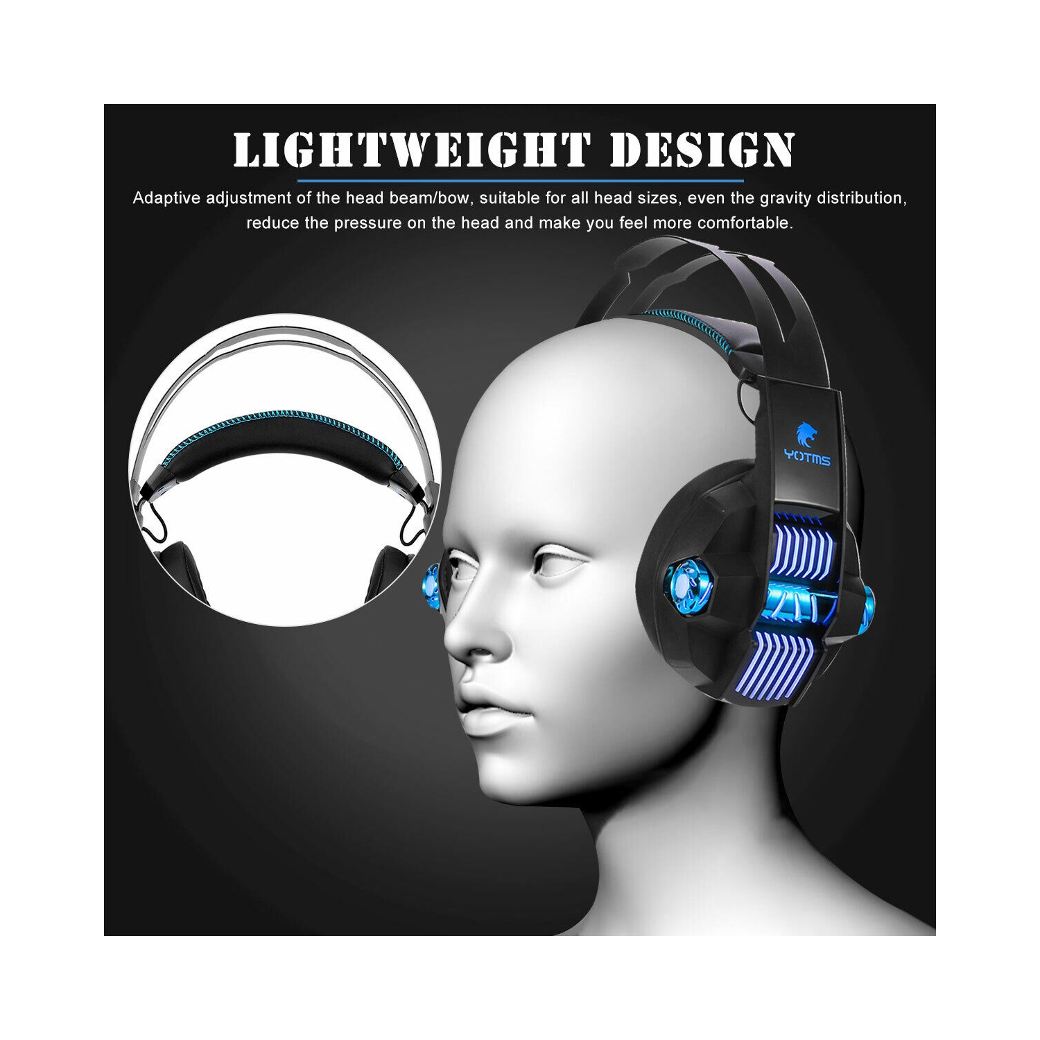 Gaming Headset with Rotatable, Noise Reduction Mic