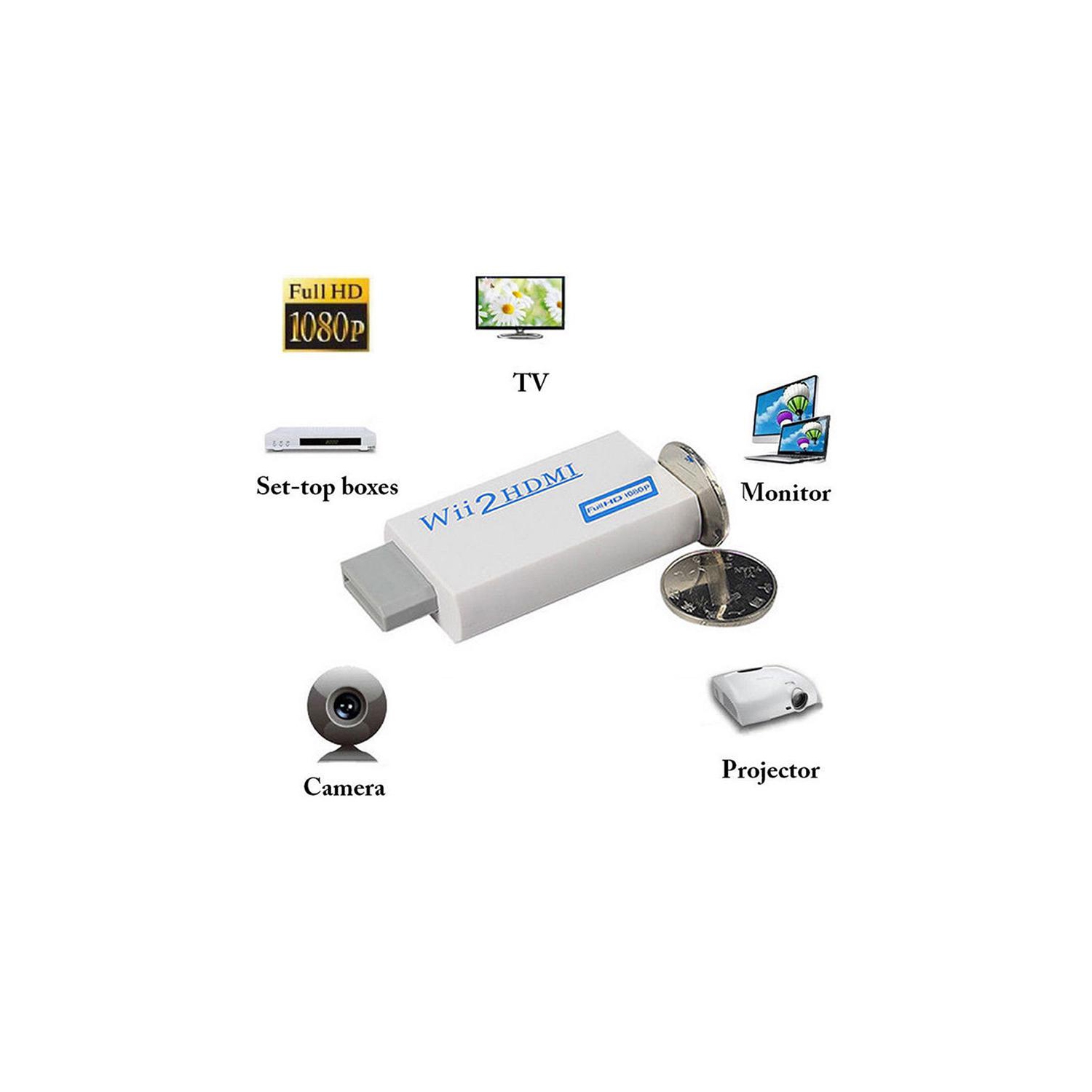 Wii to HDMI Converter Adapter 1080p 720p HD Upscale 3.5mm Audio Output