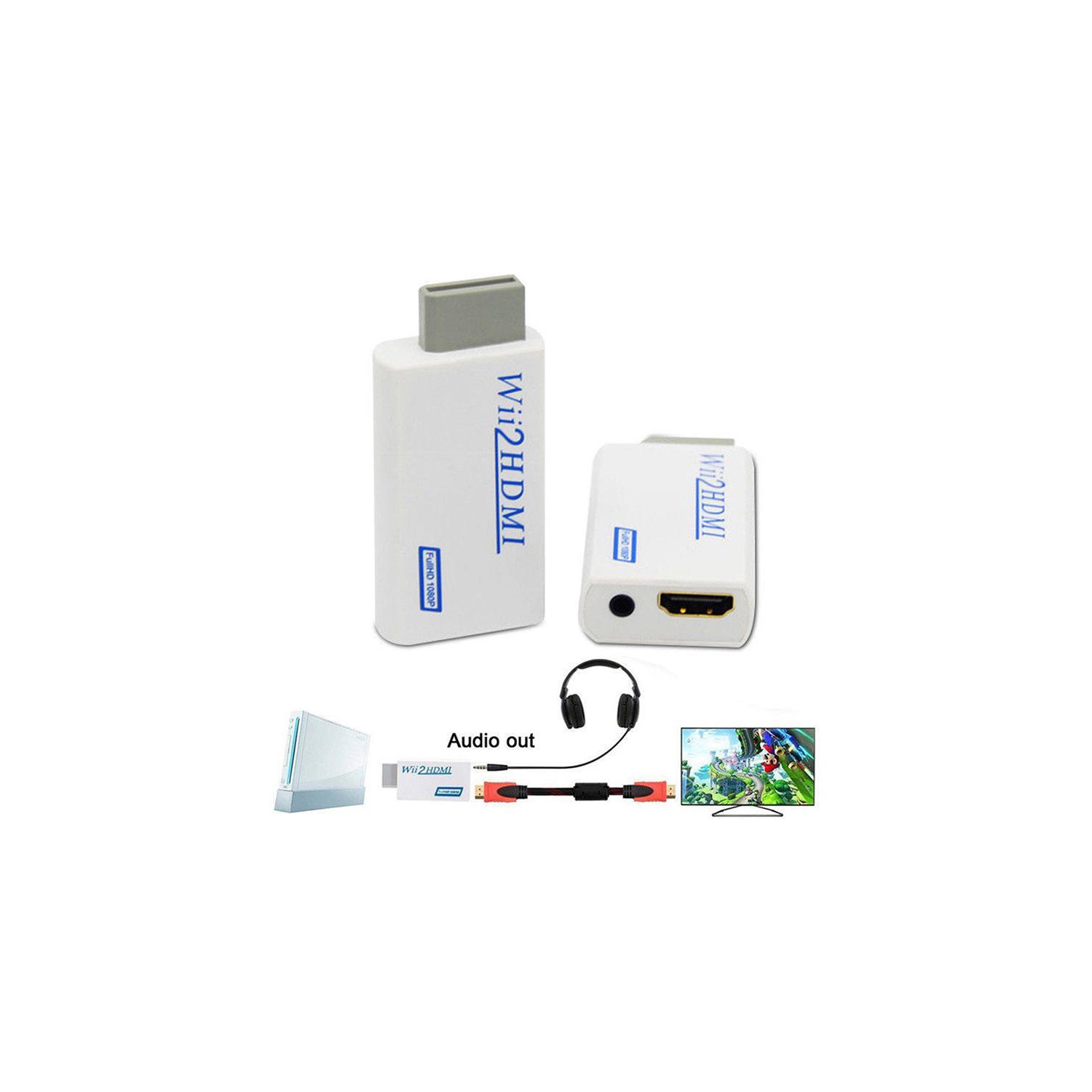 Wii to HDMI Converter Adapter 1080p 720p HD Upscale 3.5mm Audio Output
