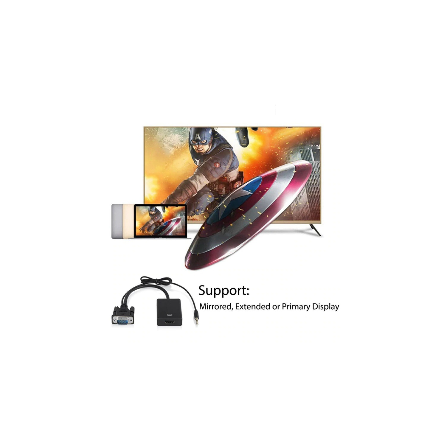 VGA to HDMI Adapter Converter Full HD 1080P HDTV VGA HDMI Cable Connector