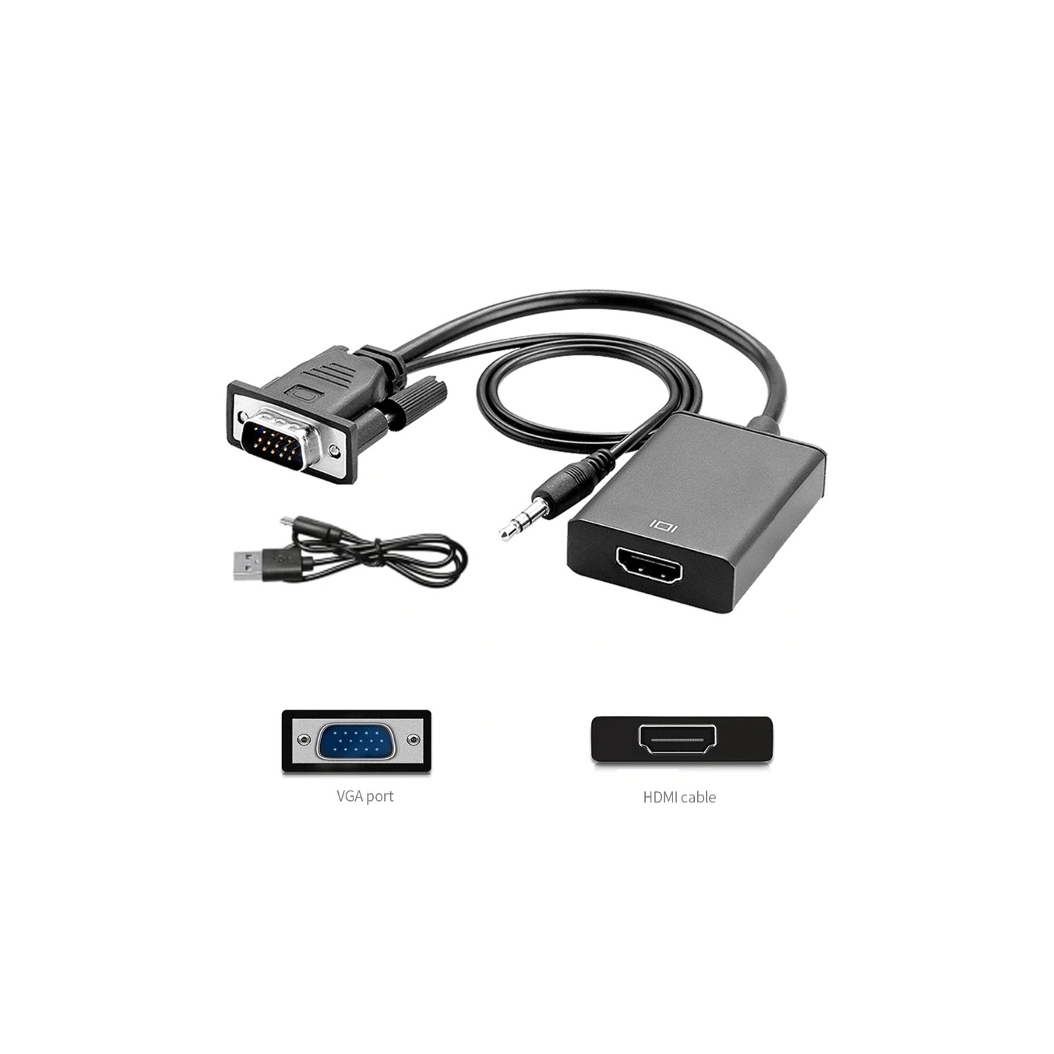 VGA to HDMI Adapter Converter Full HD 1080P HDTV VGA HDMI Cable Connector