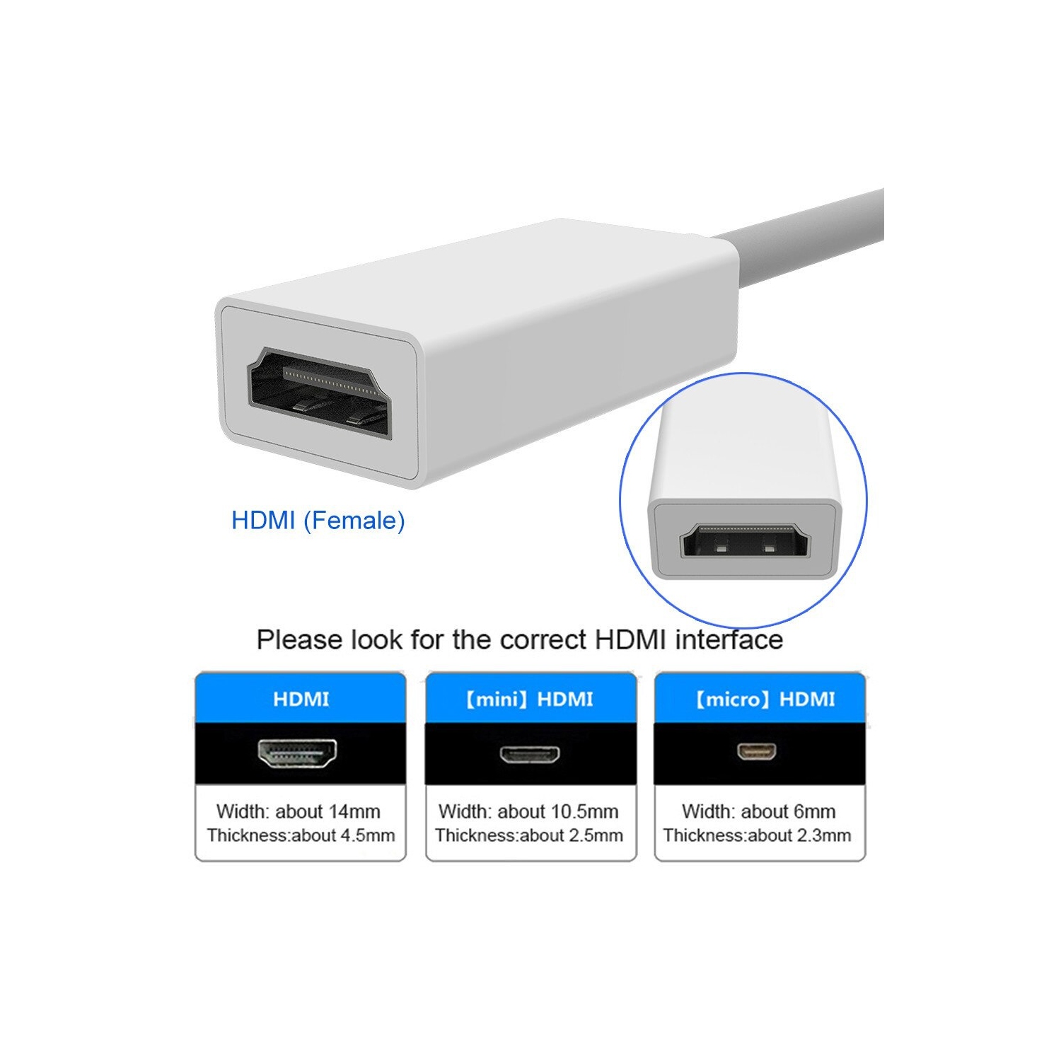 Mini Display Port to HDMI Adapter Cable For MacBook Pro & iMac Thunderbolt DP