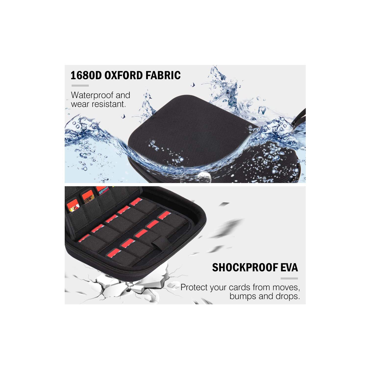 80 Game Card Storage Holder Cartridges Card Organizer Shockproof Water Resistant Card Holder Anti-Scratch Carrying