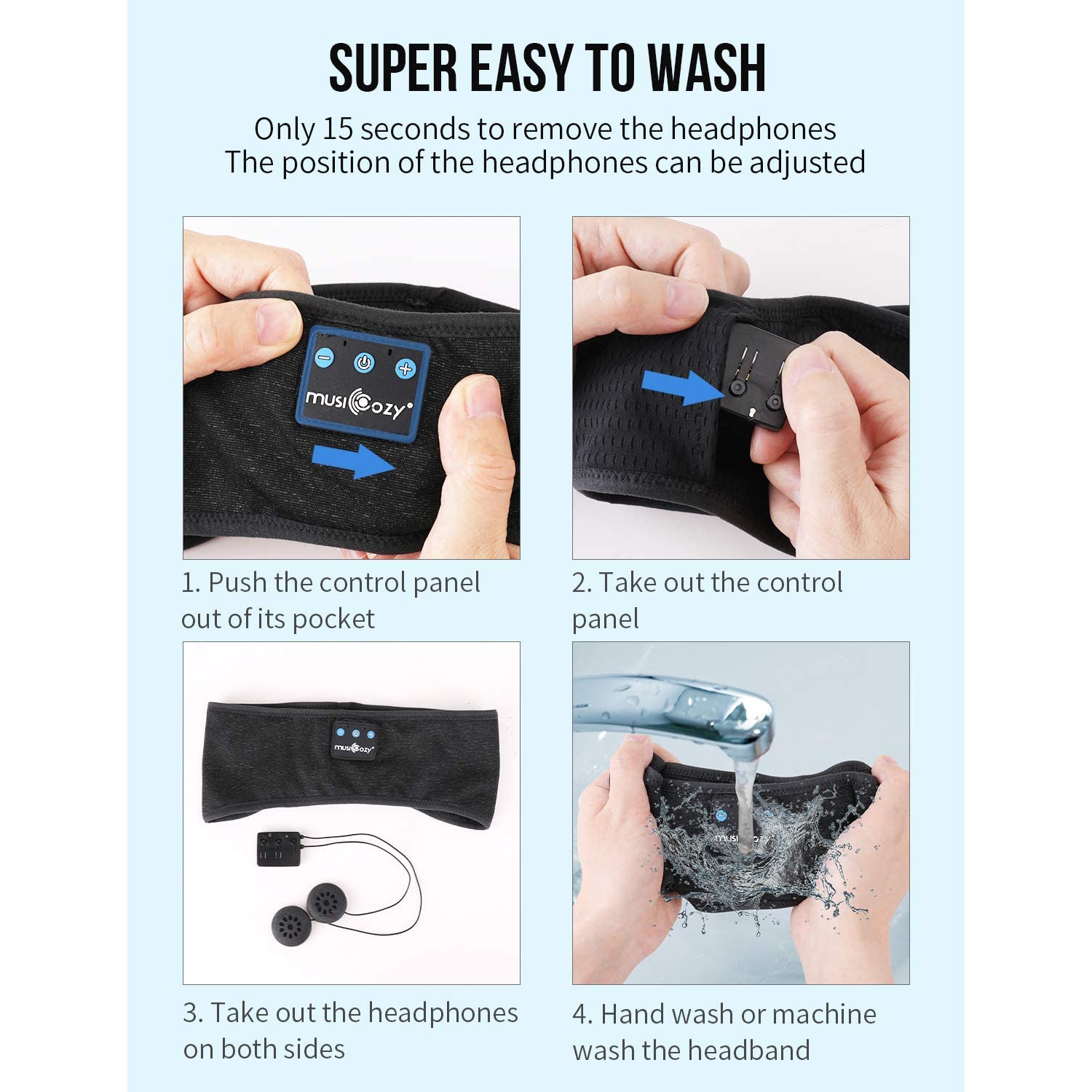 Écouteurs Sleep Sport serre-tête musique sans fil serre-tête casques de sommeil mains libres, étanche IPX6