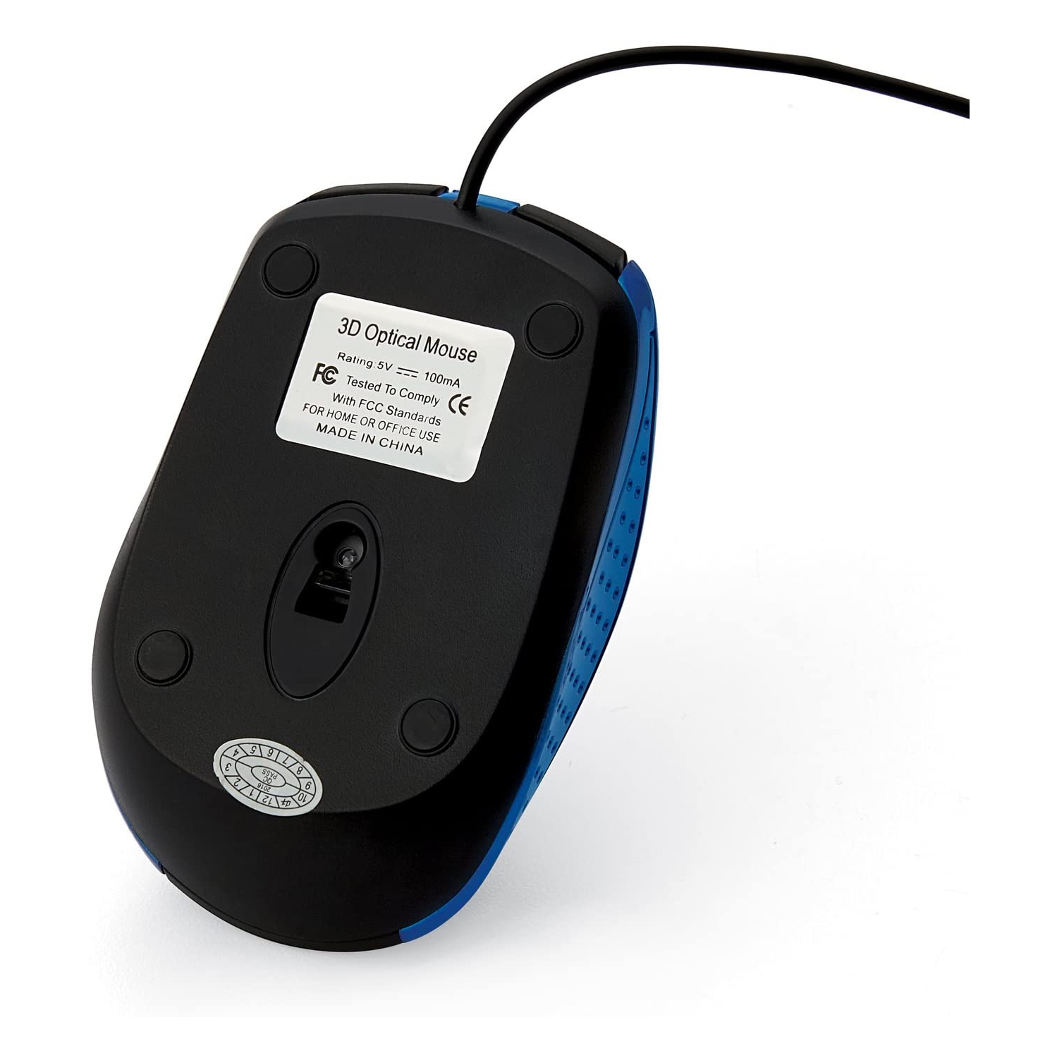 Mouse - Wired with USB Accessibility - Mac & PC Compatible - Blue
