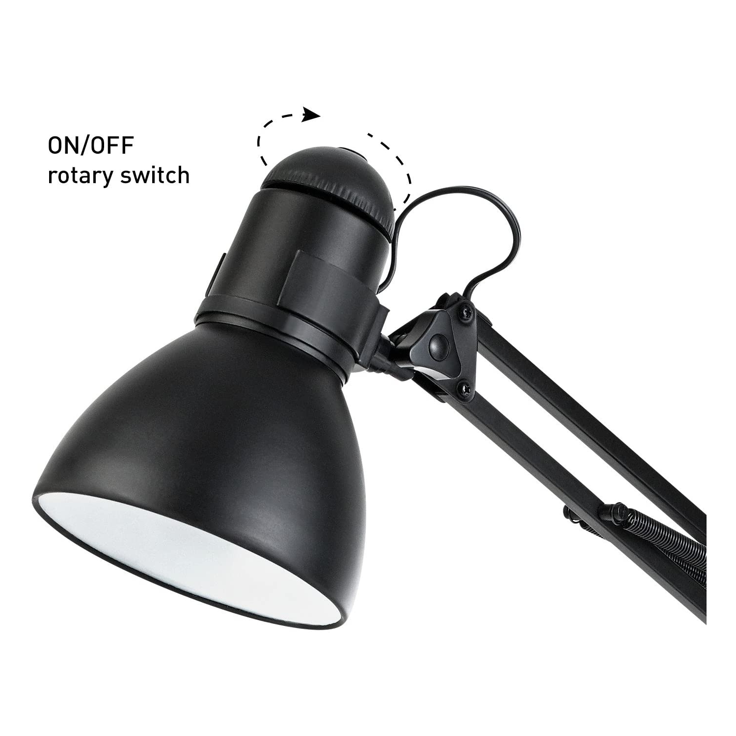 28" Heavy Base Architect Spring Balanced Swing Arm Desk Lamp, Black Finish 5698601