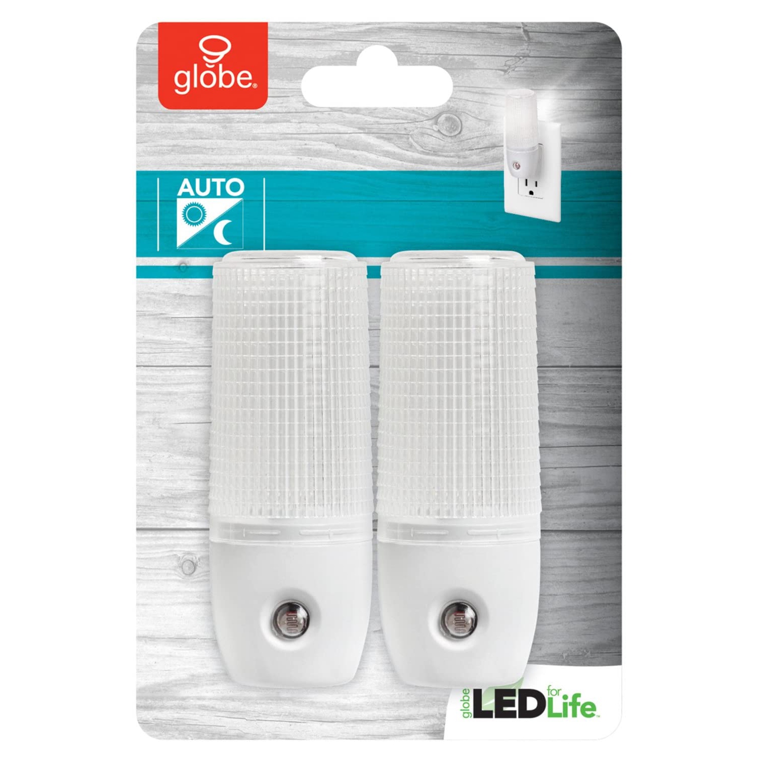 88018 – Ensemble de 2 lampes de nuit à DEL automatiques Dusk to Dawn, fini blanc, 5000 Kelvin