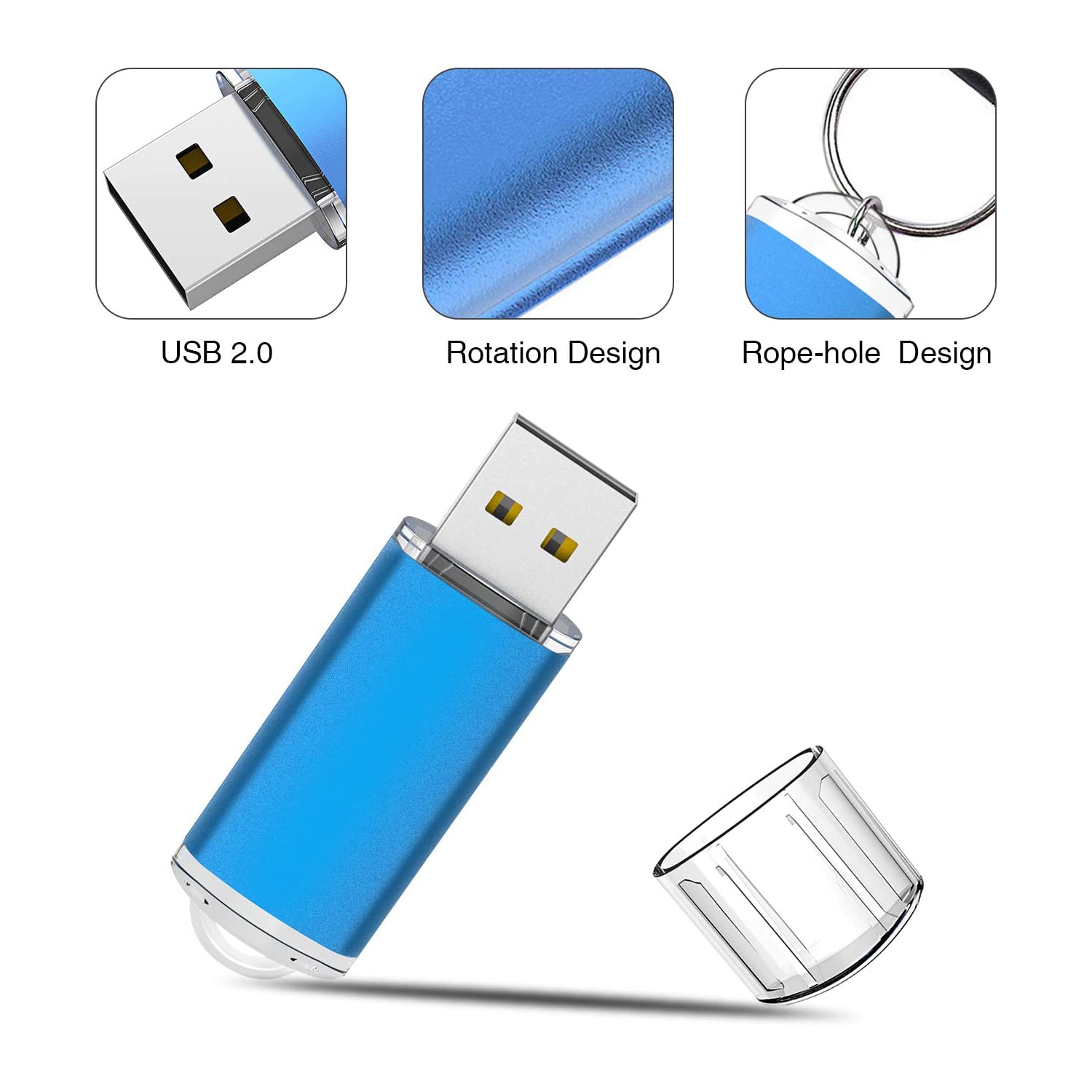 10 Pack 8GB USB Flash Drives Thumb Drive Memory Stick USB 2.0 Key Jump Drive Pen Drive Zip Drives (5 Colors: