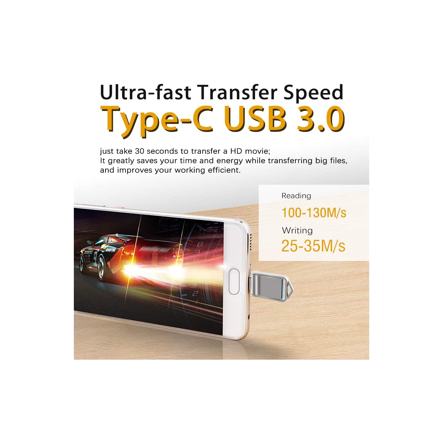 64GB Type C Flash Drive USB 3.0 Metal Dual OTG Flash Drive USB C Thumb Drive Memory Stick for USB-C Smartphones,