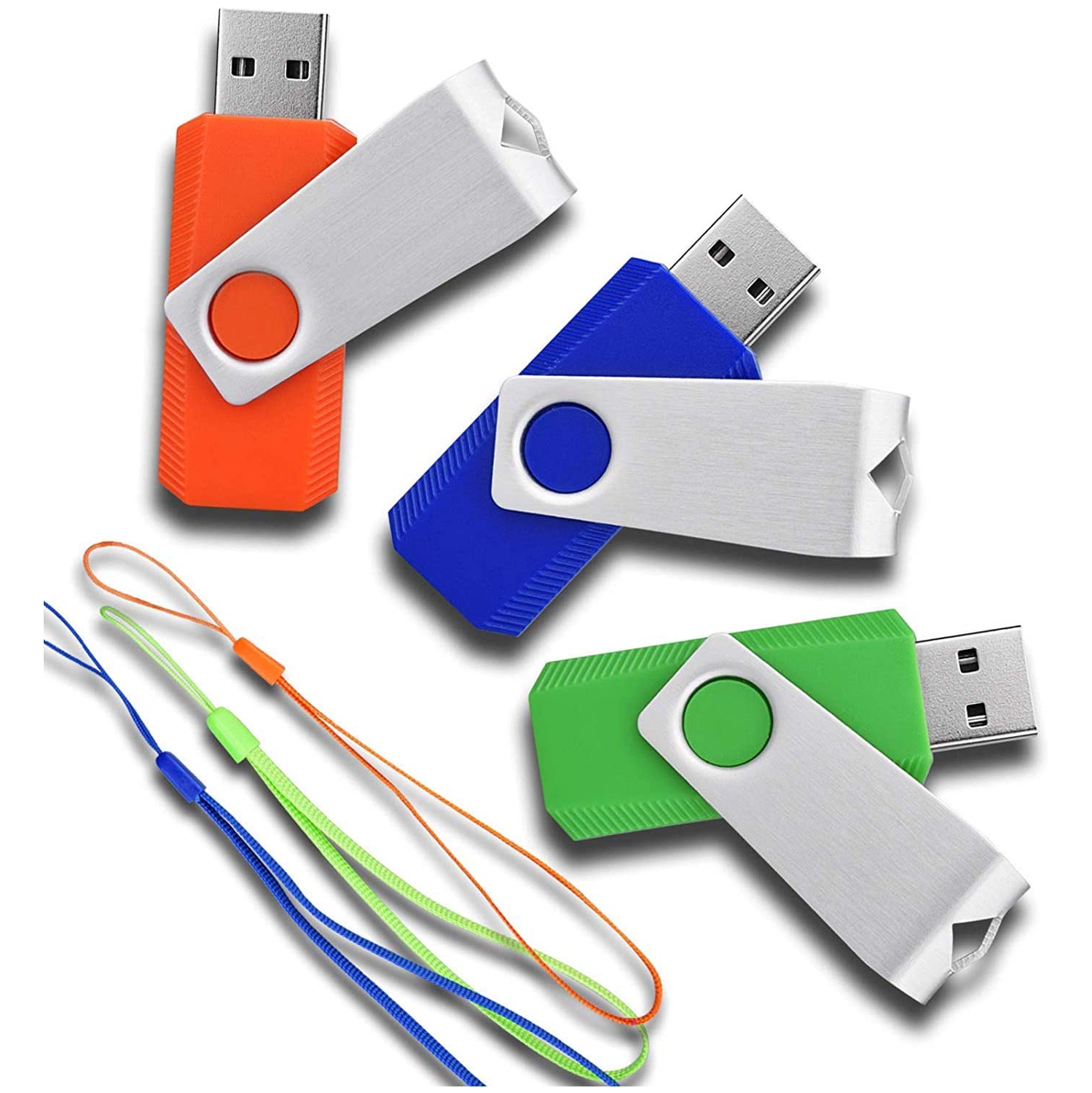 3 Pack USB Flash Drive 32GB USB2.0 Thumb Drive Memory Stick Swivel Bulk Jump Drive Fold Storage Zip Drive(3