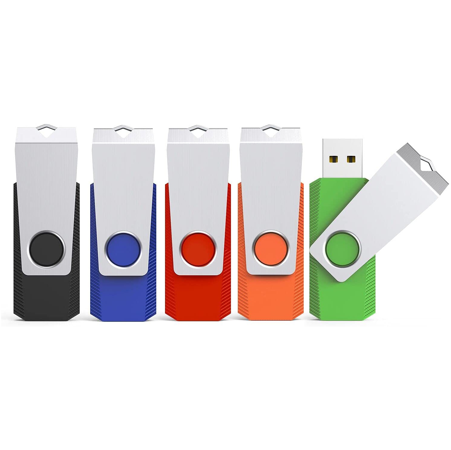 32GB USB Stick Flash Drive 5 Pack Memory Stick 2.0 Swivel Design Thumb Drive Jump Drive Pen Drive Bulk USB Key