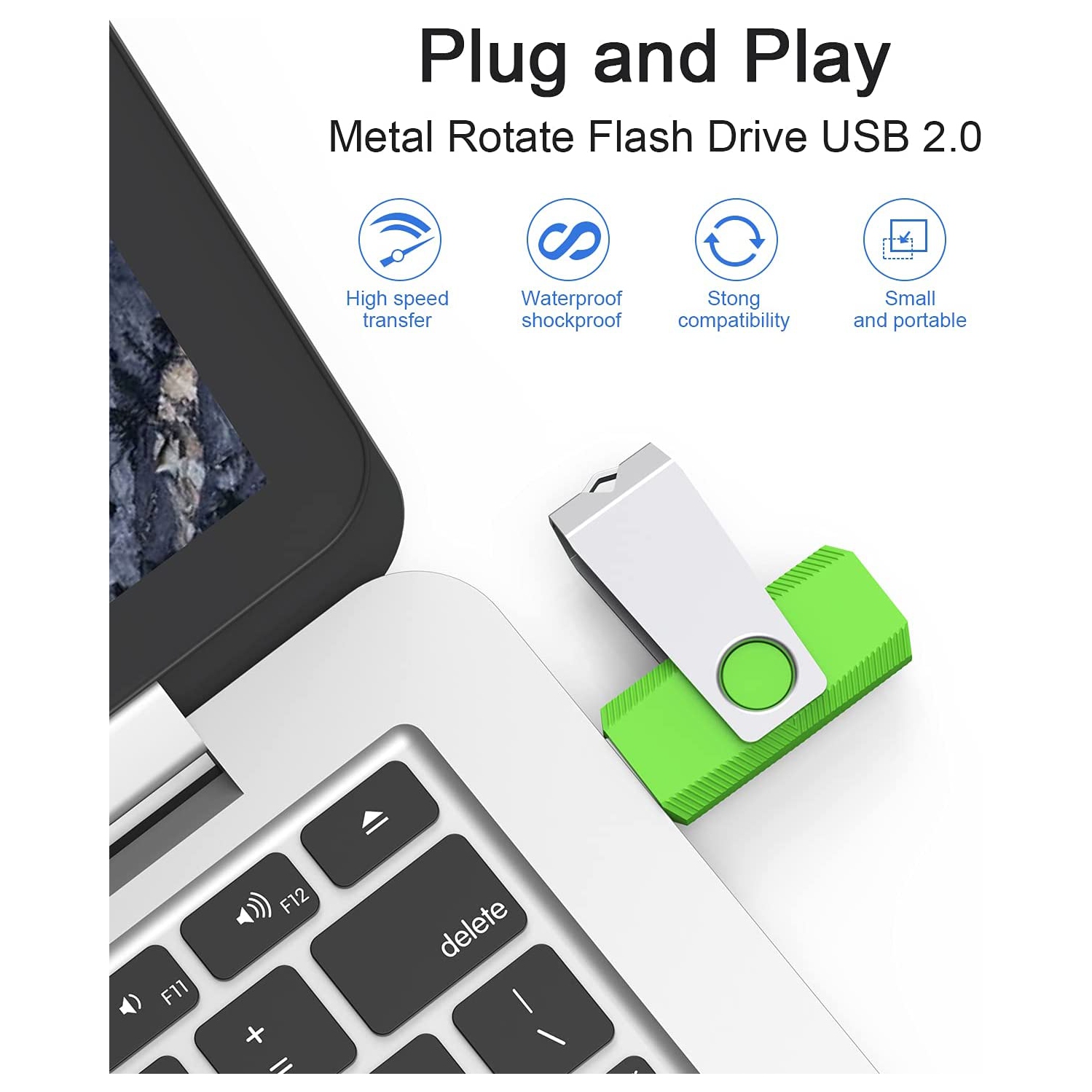 32GB USB Stick Flash Drive 5 Pack Memory Stick 2.0 Swivel Design Thumb Drive Jump Drive Pen Drive Bulk USB Key