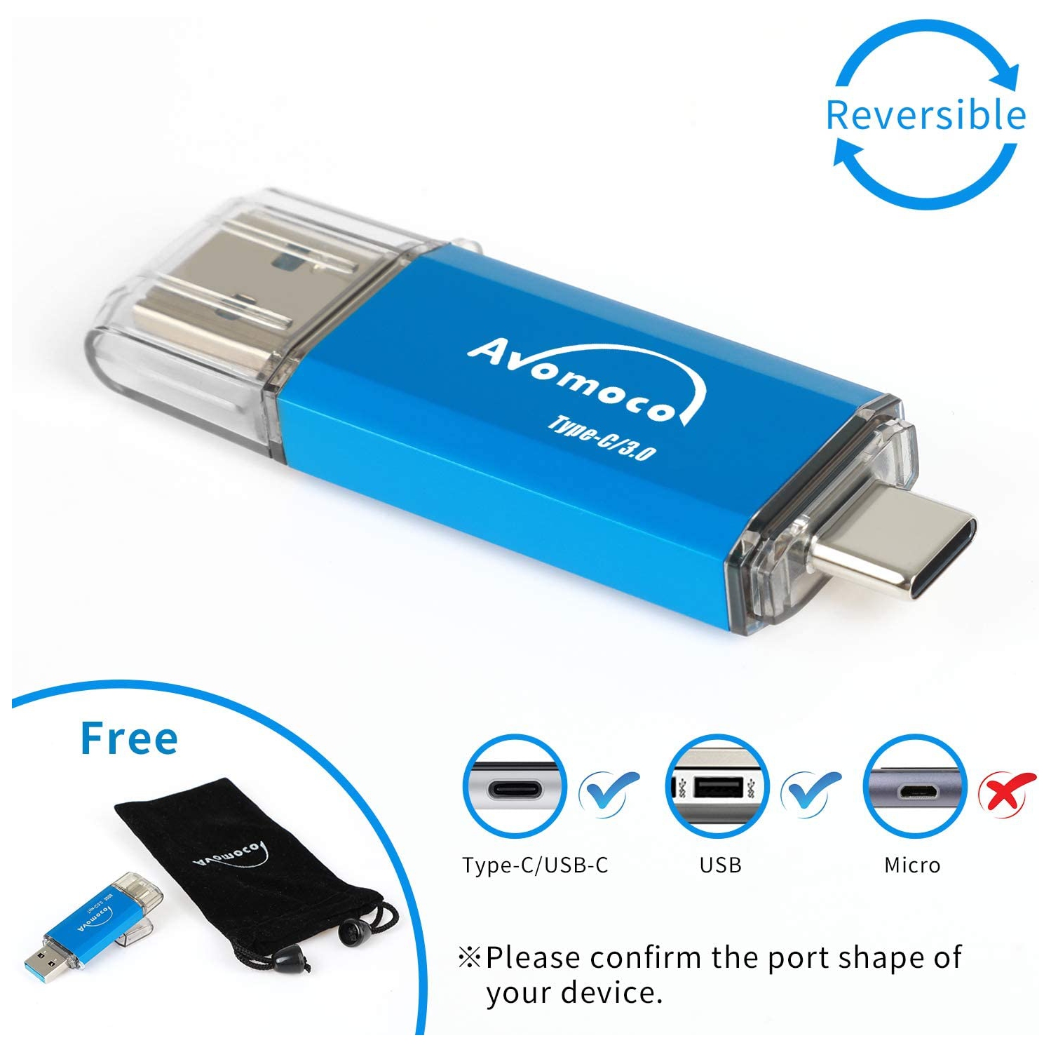 Clé USB 3.0/3.1 de type C à deux vitesses de 128 Go pour téléphones USB-C, tablettes, clé photo pour Galaxy de Samsung