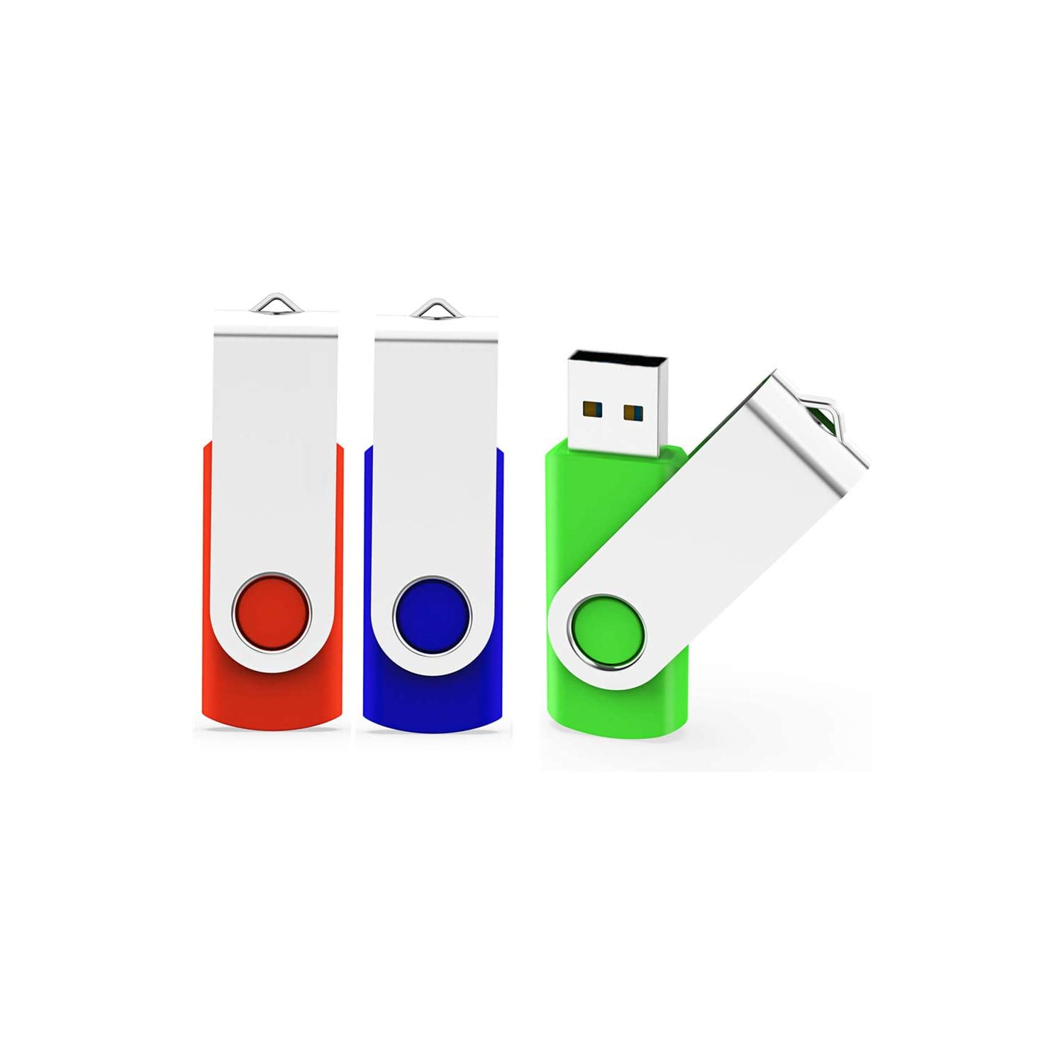 USB Flash Drive, 64GB USB Stick Flash Drive 64 GB 3 Pack USB 2.0 Memory Stick USB Key Thumb Drive with Lanyards