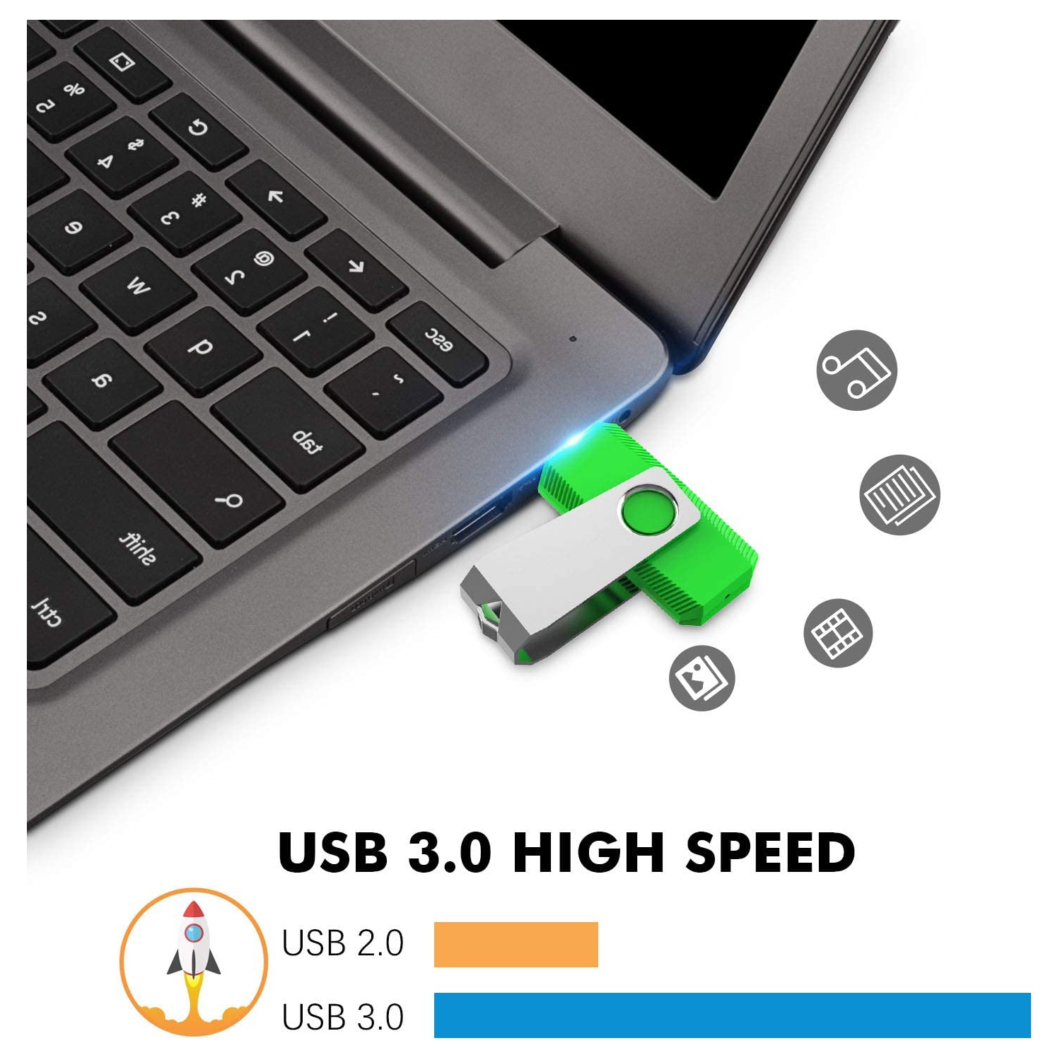 5 clés 32 Go USB 3.0 mémoire clé USB Fold rangement clé USB Pen Drive U conception pivotante disque (5 mixtes