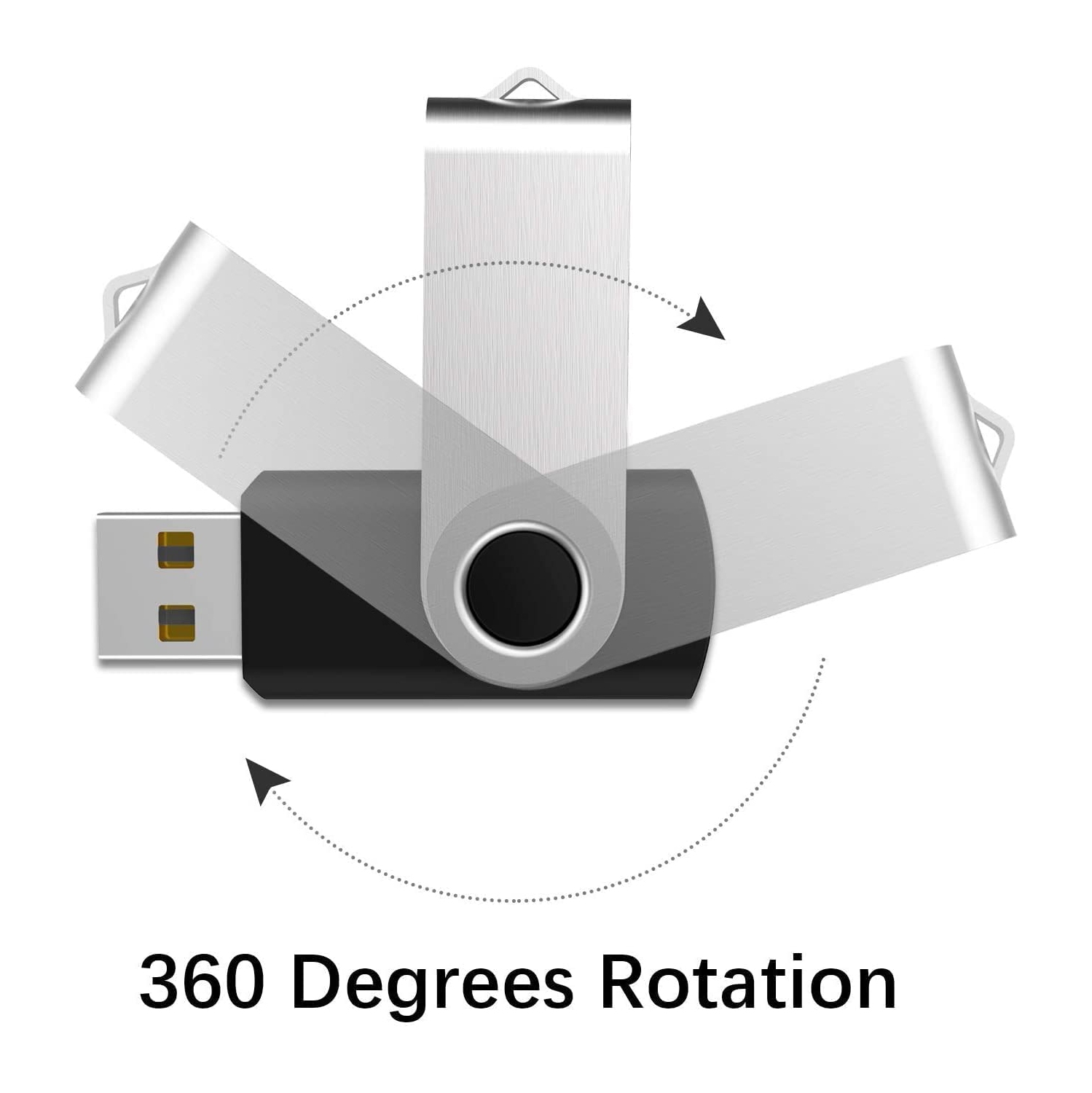 10 Pack 8GB 8G USB Flash Drive Memory Stick Fold Storage Thumb Stick Pen Swivel Design (Five Mixed Colors: Black