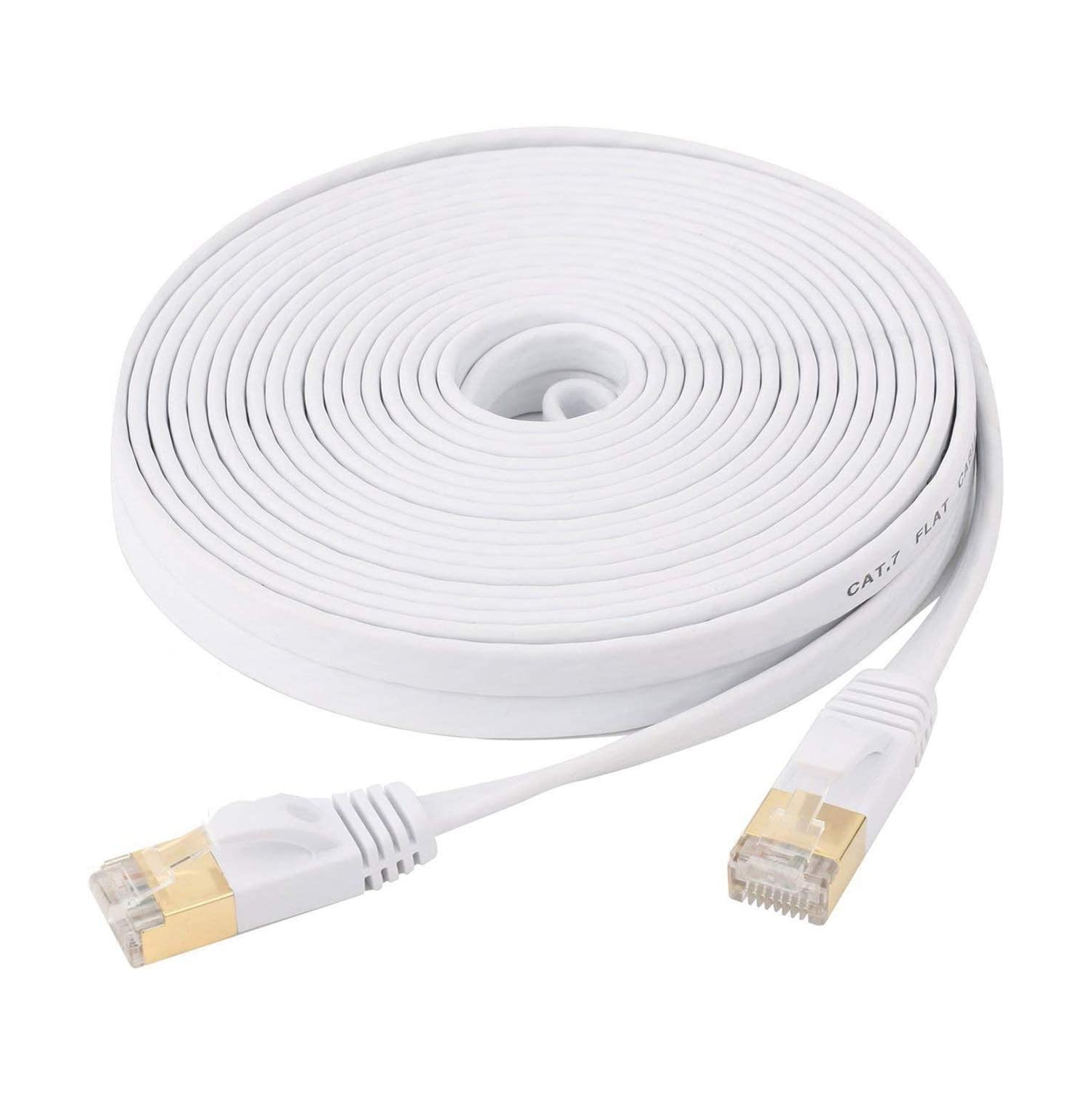 Flat Cat 7 Ethernet Cable, [10ft / ] Internet Network LAN High Speed [10Gbps / 600Mhz] RJ45 Computer Cord