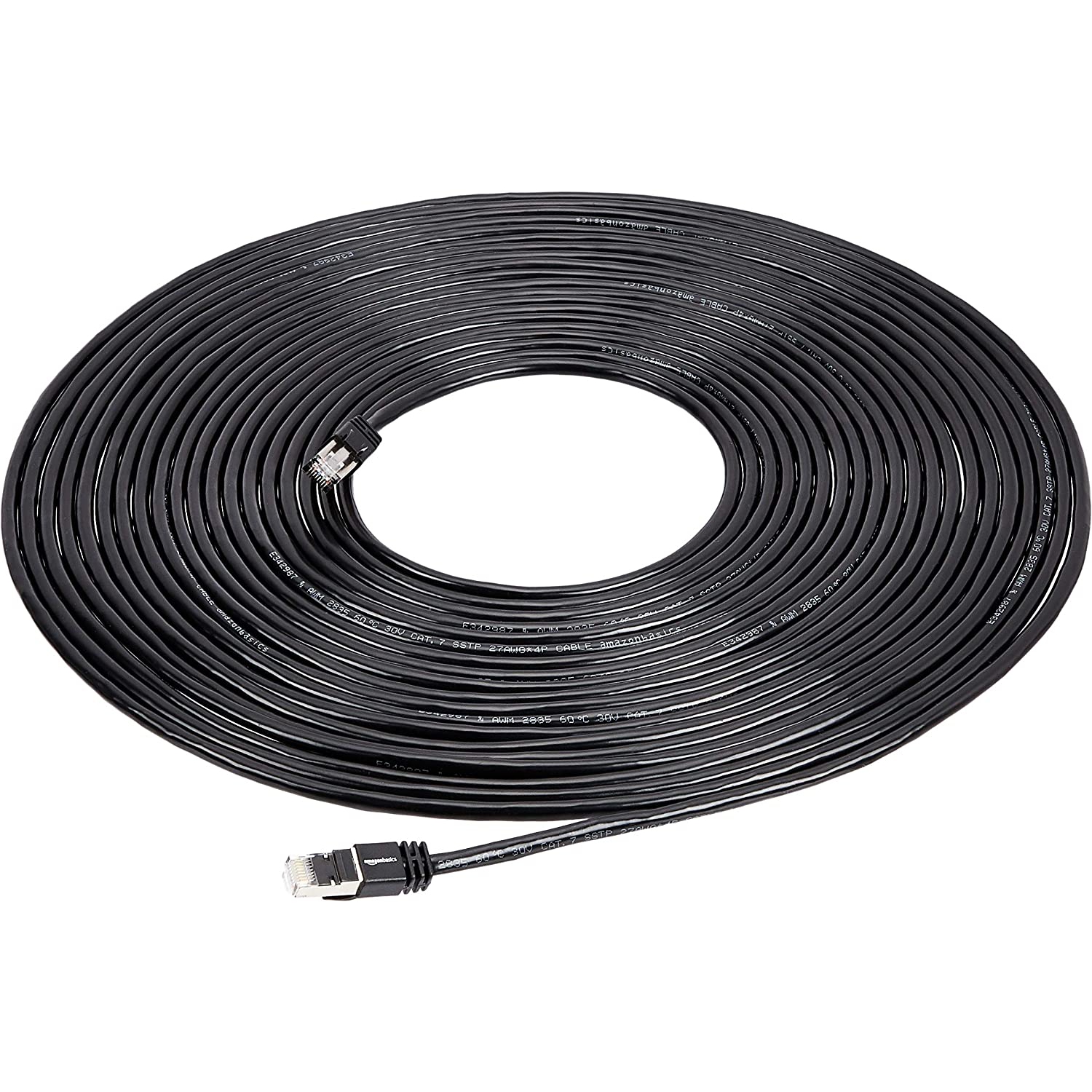 Cat 7 High-Speed Gigabit Ethernet Patch Internet Cable - Black, 50 Foot, 2-Pack