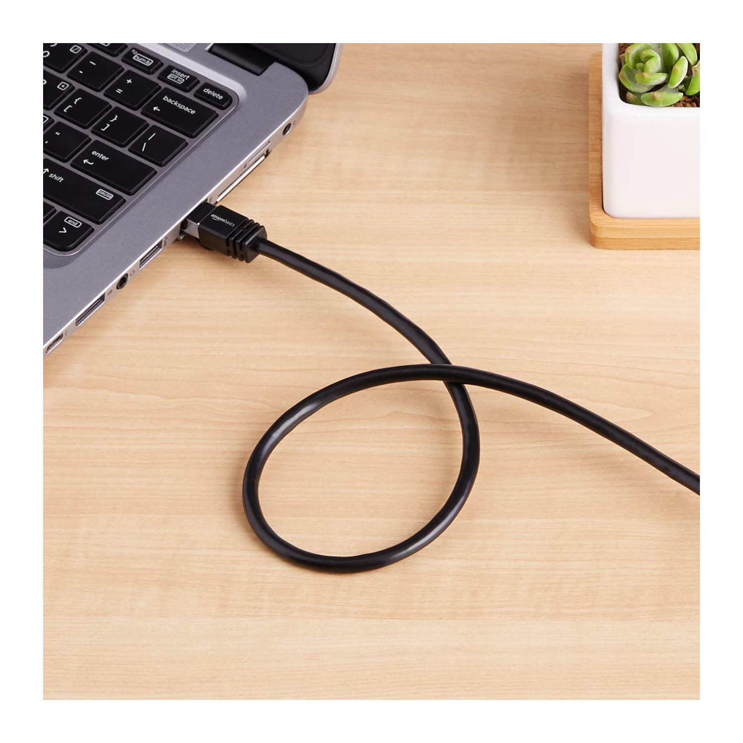 Cat 7 High-Speed Gigabit Ethernet Patch Internet Cable - Black, 50 Foot, 2-Pack