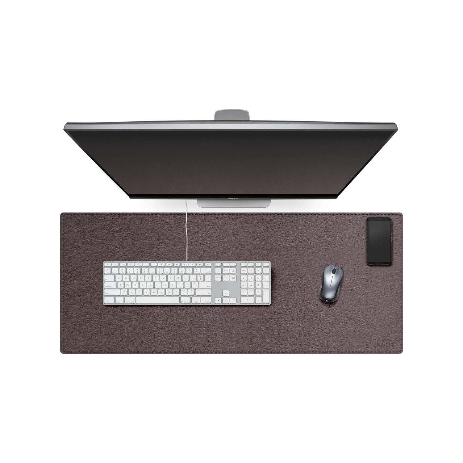 Oversized 39.4"x15.7" PU Leather Desk Pad - Non-Slip Smooth Mouse Pad Writing Desk Mate Protective Mat