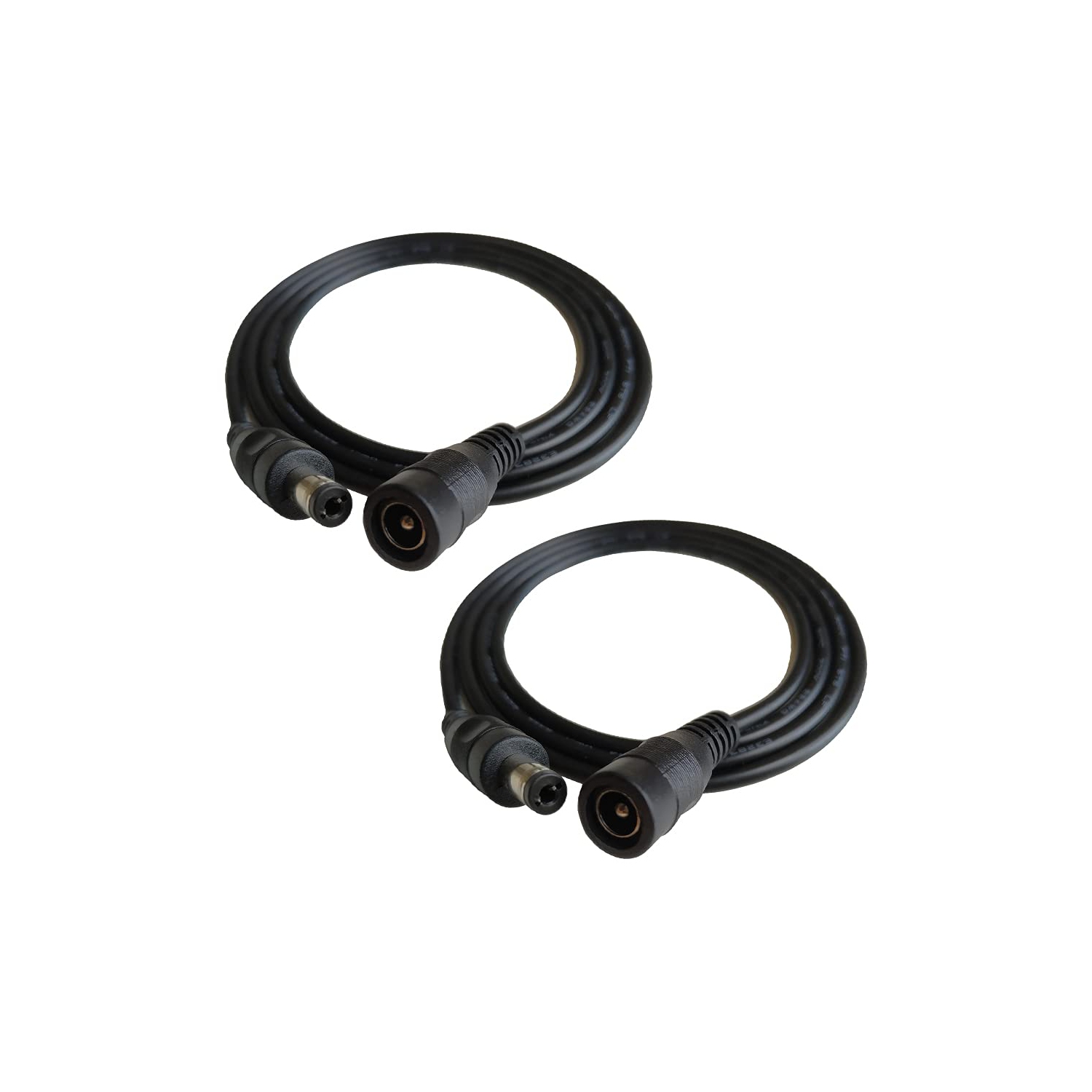 2 câbles d’adaptateur c.c. 12 V de 2,1 x 5,5 mm de 3 m, câble d’extension de prise c.c. mâle à femelle noir, pour DEL, télévision en circuit fermé,