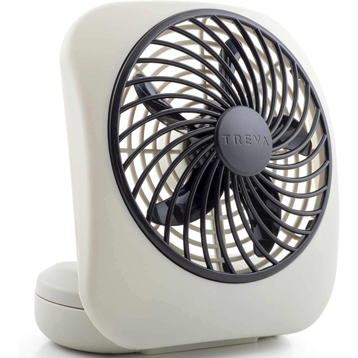 5" Battery Operated Portable Fan in White/Grey