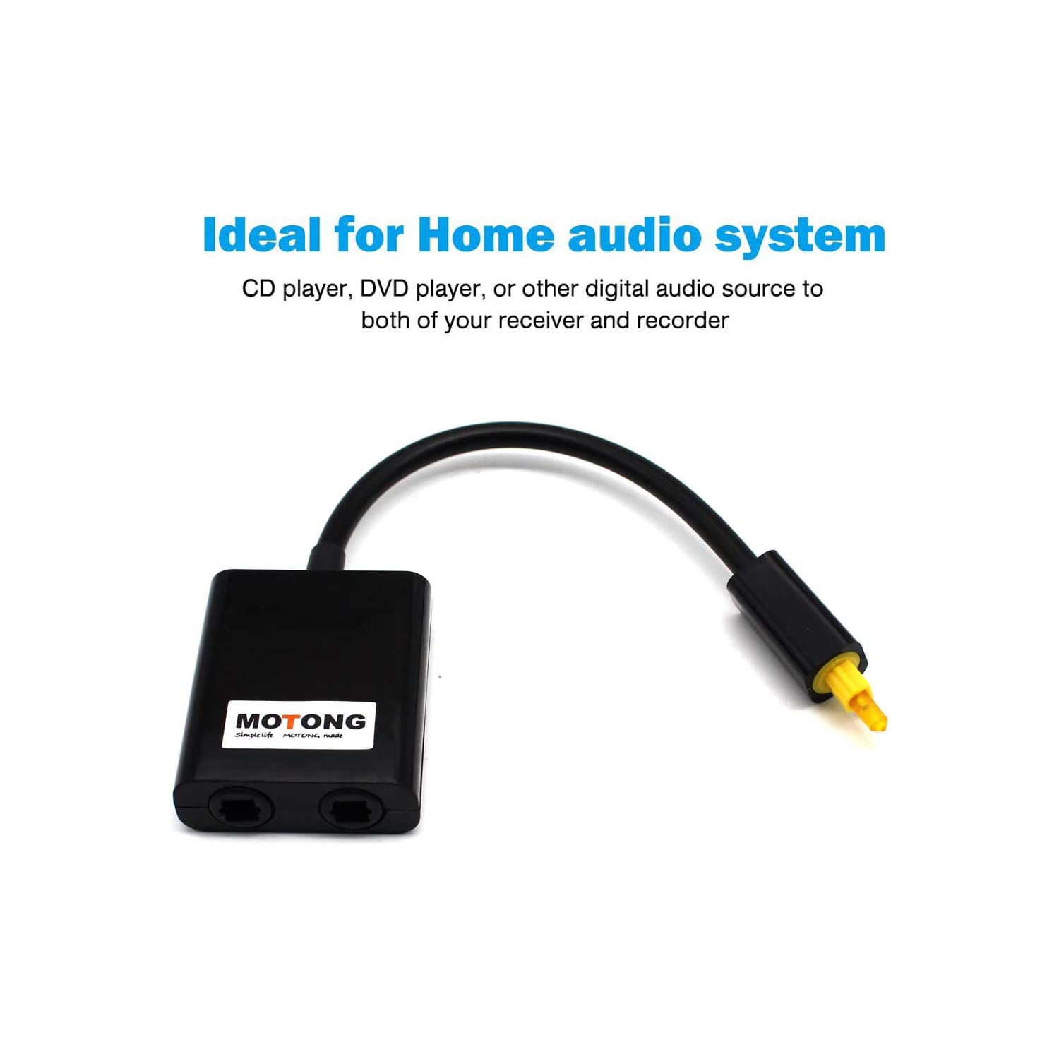 Adaptateur répartiteur audio optique numérique Toslink 1 entrée 2 sorties  (noir)